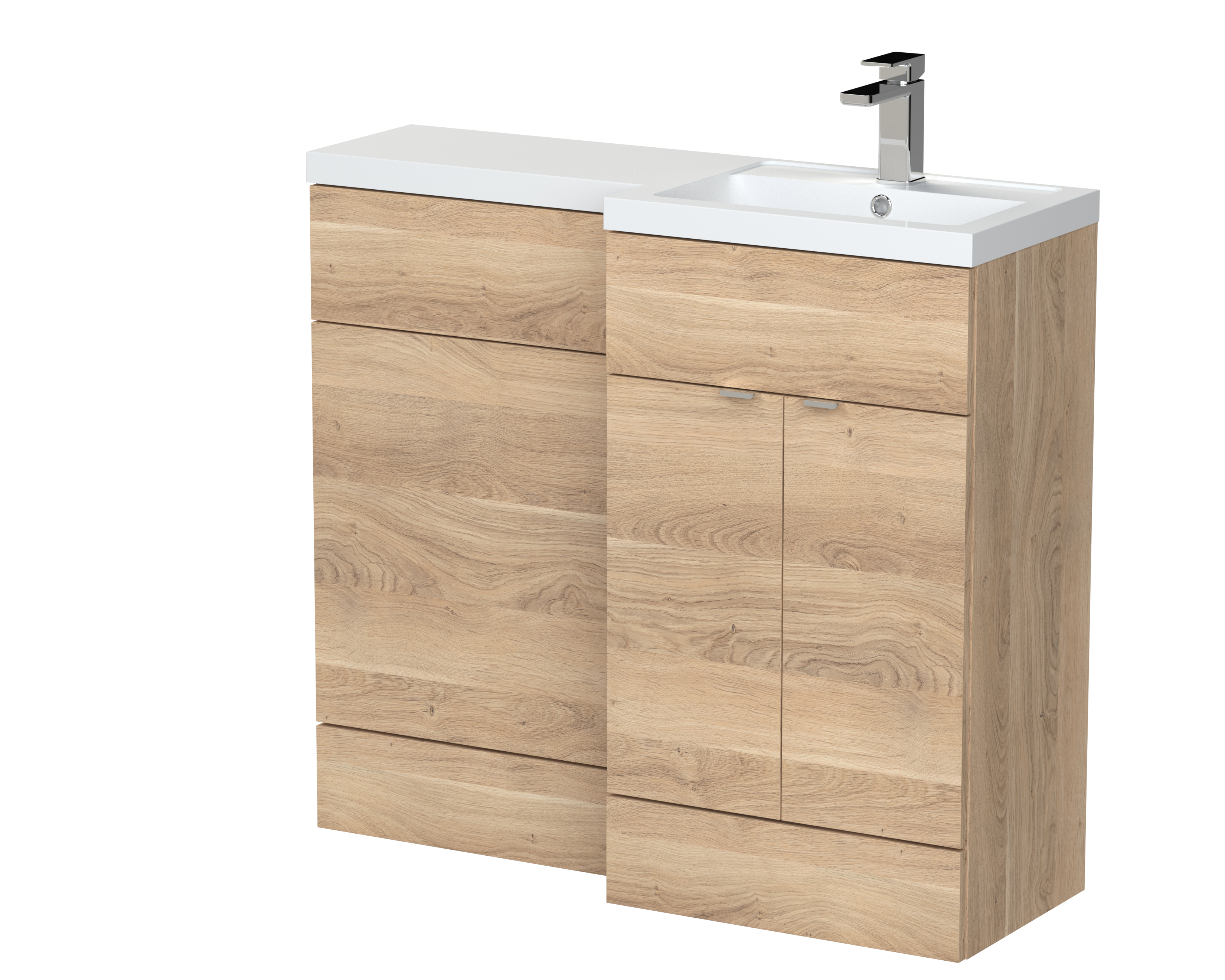 Hudson Reed Fusion Bleached Oak 1000mm Right Hand Vanity Unit Pack CBI3027