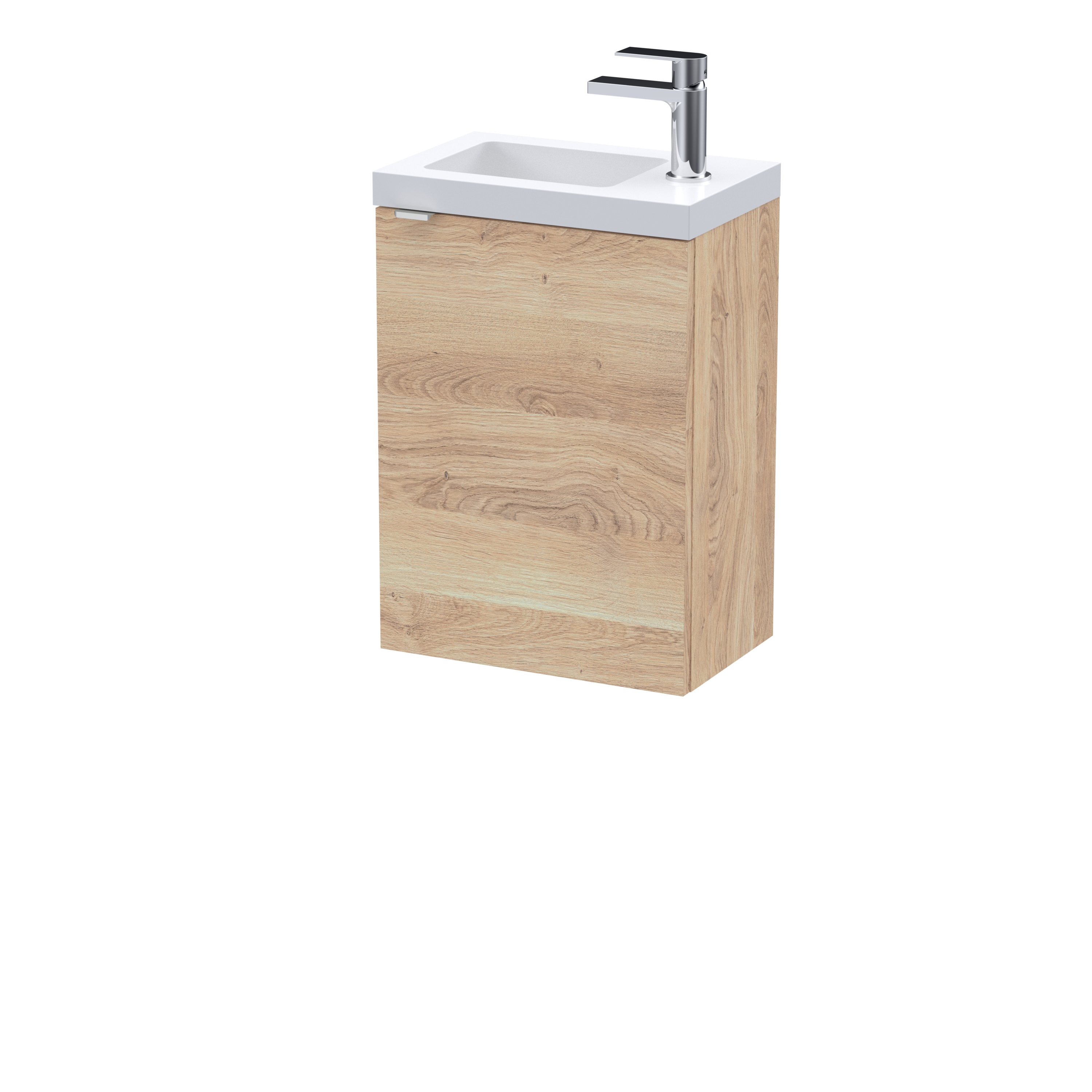 Hudson Reed Fusion Bleached Oak 400mm 1 Door Wall Hung Unit and Basin CBI3037