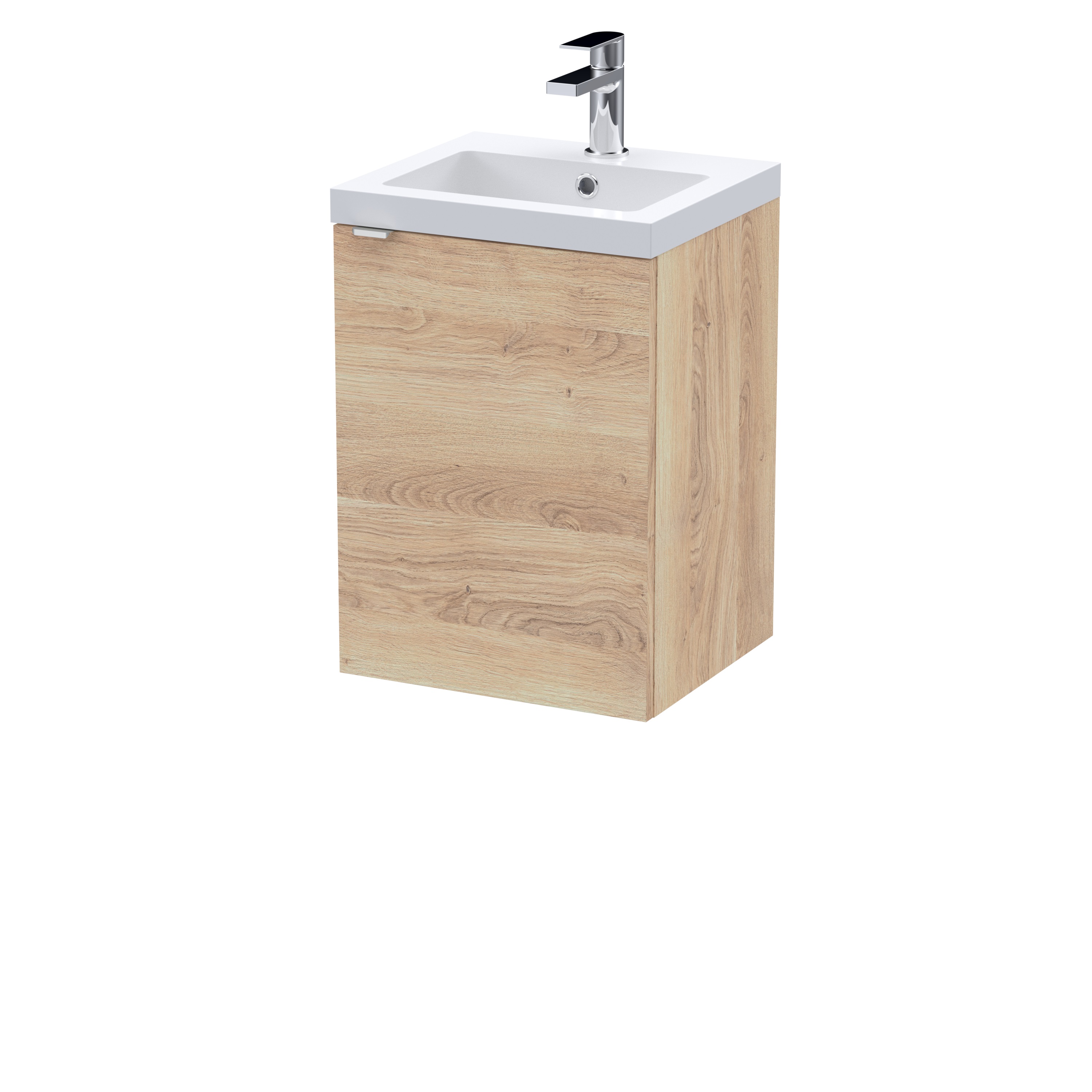 Hudson Reed Fusion Bleached Oak 400mm 1 Door Wall Hung Unit and Basin CBI3039