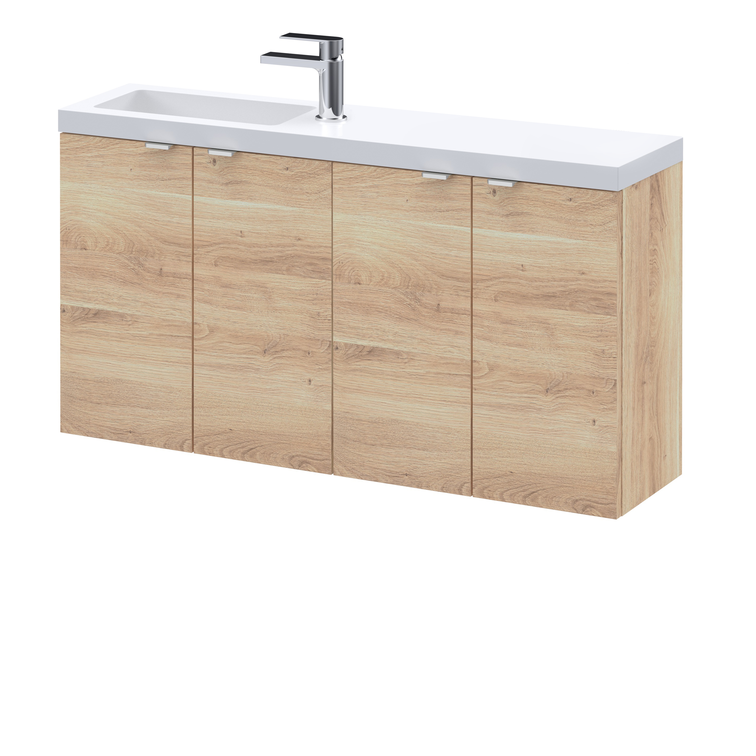 Hudson Reed Fusion Bleached Oak 1000mm Vanity Unit Pack Compact CBI3043