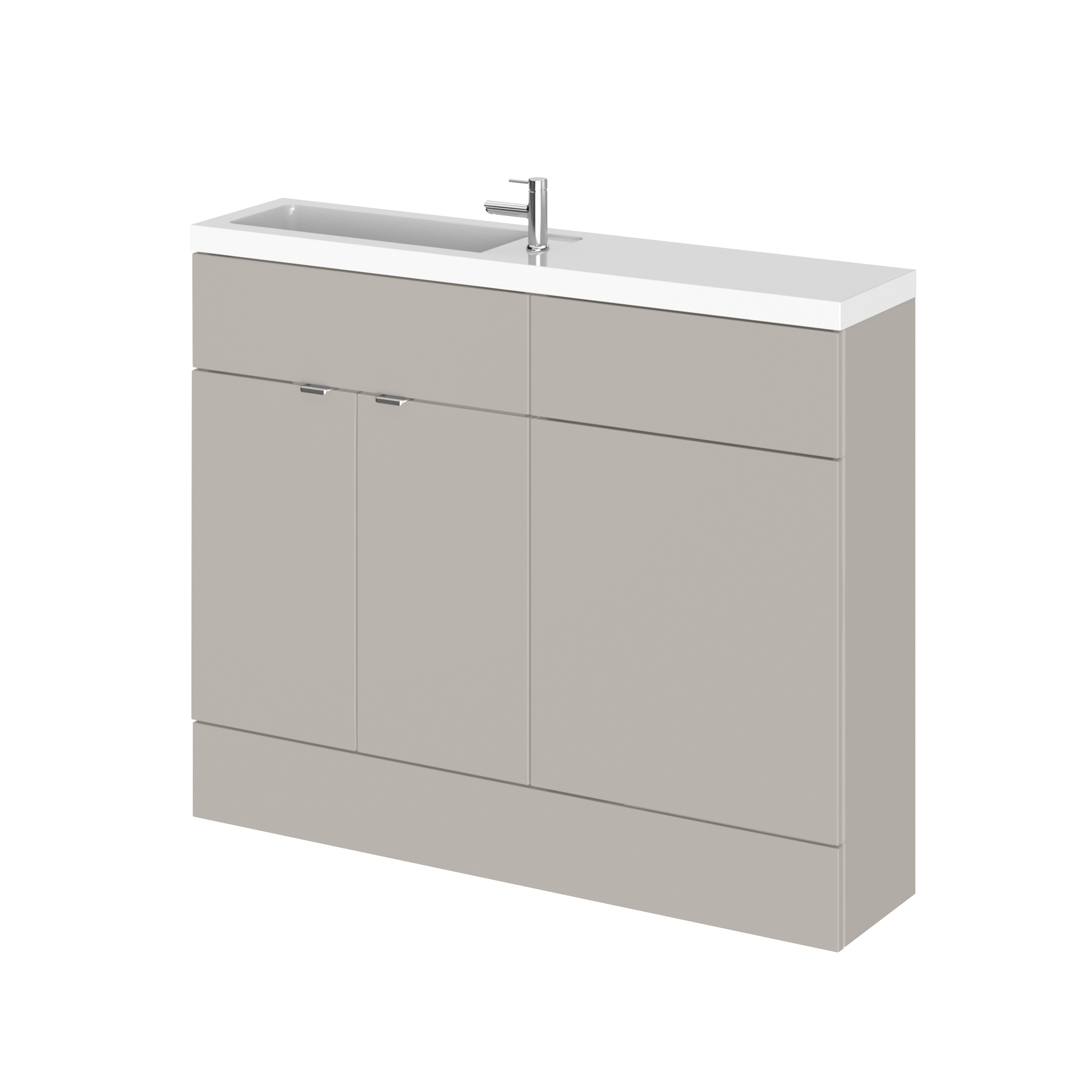 Hudson Reed Fusion Pebble Grey 1100mm Vanity Unit Pack Compact CBI3201