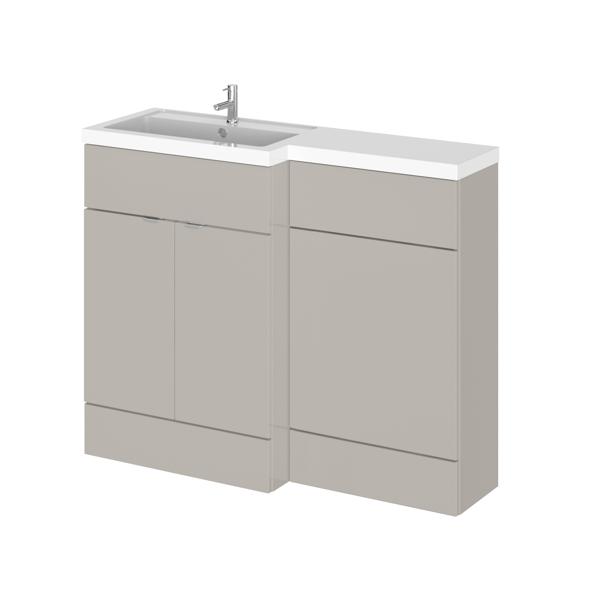 Hudson Reed Fusion Pebble Grey 1100mm Vanity Unit Pack Full Depth LH CBI3202
