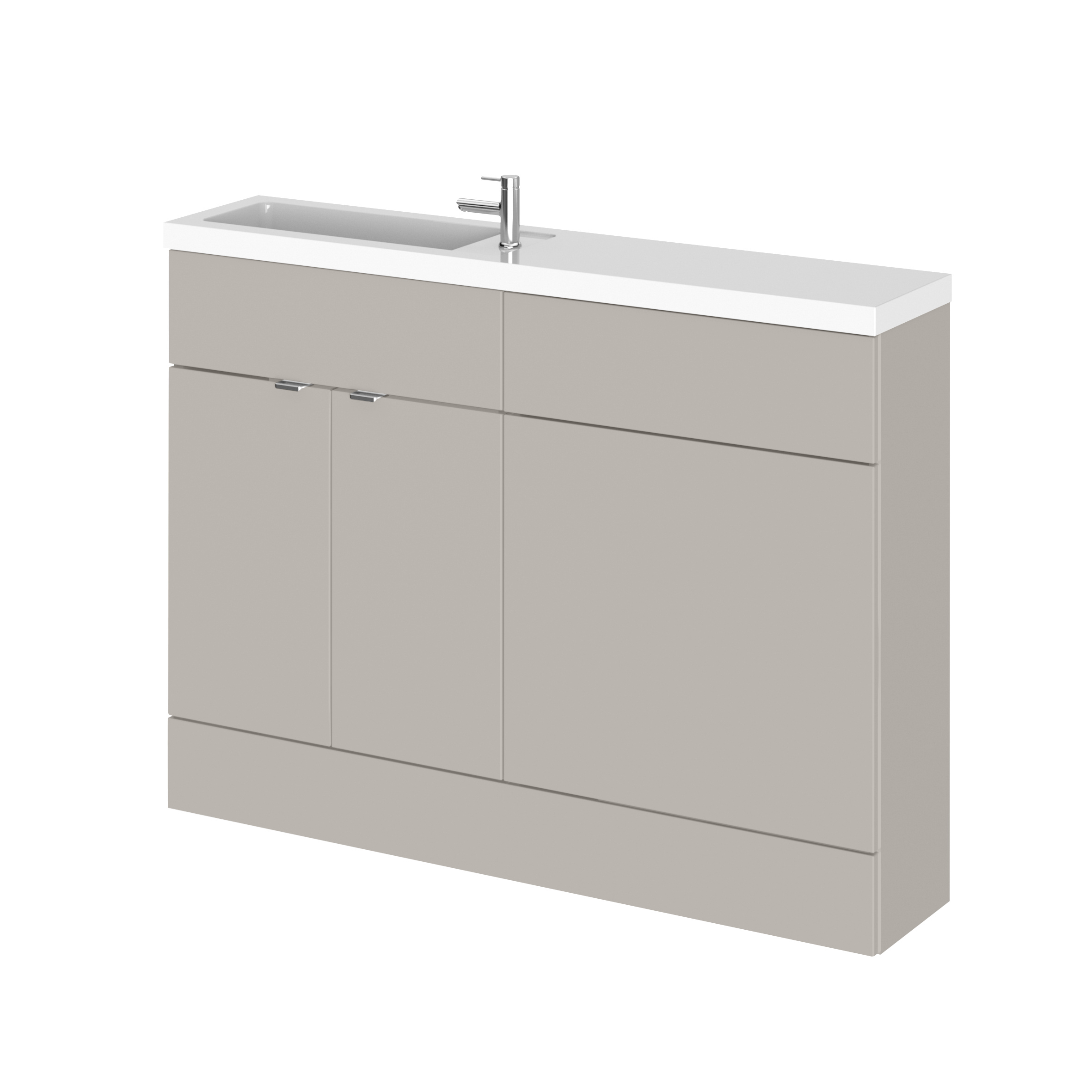 Hudson Reed Fusion Pebble Grey 1200mm Vanity Unit Pack Compact CBI3208