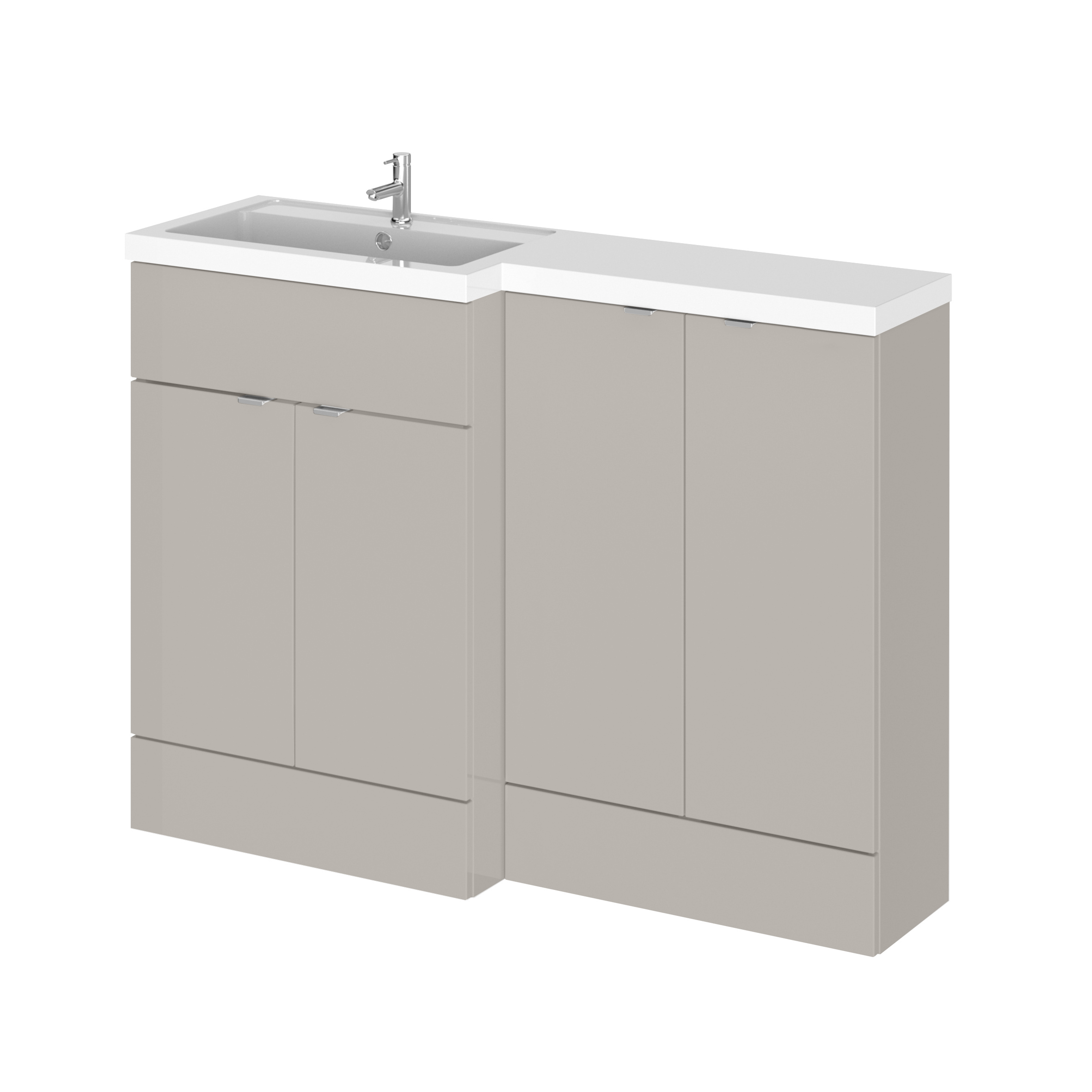 Hudson Reed Fusion Pebble Grey 1200mm Left Hand Vanity Unit Pack CBI3211