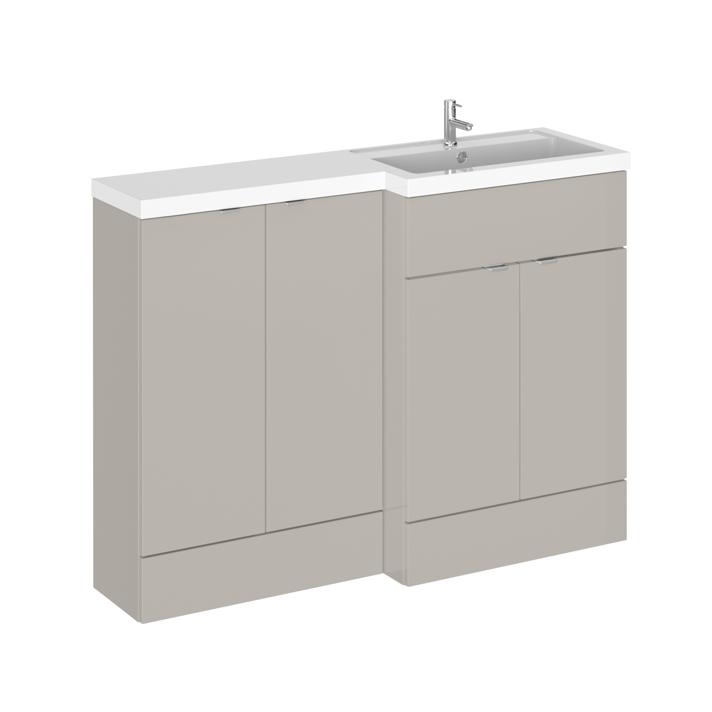 Hudson Reed Fusion Pebble Grey 1200mm Right Hand Vanity Unit Pack CBI3212