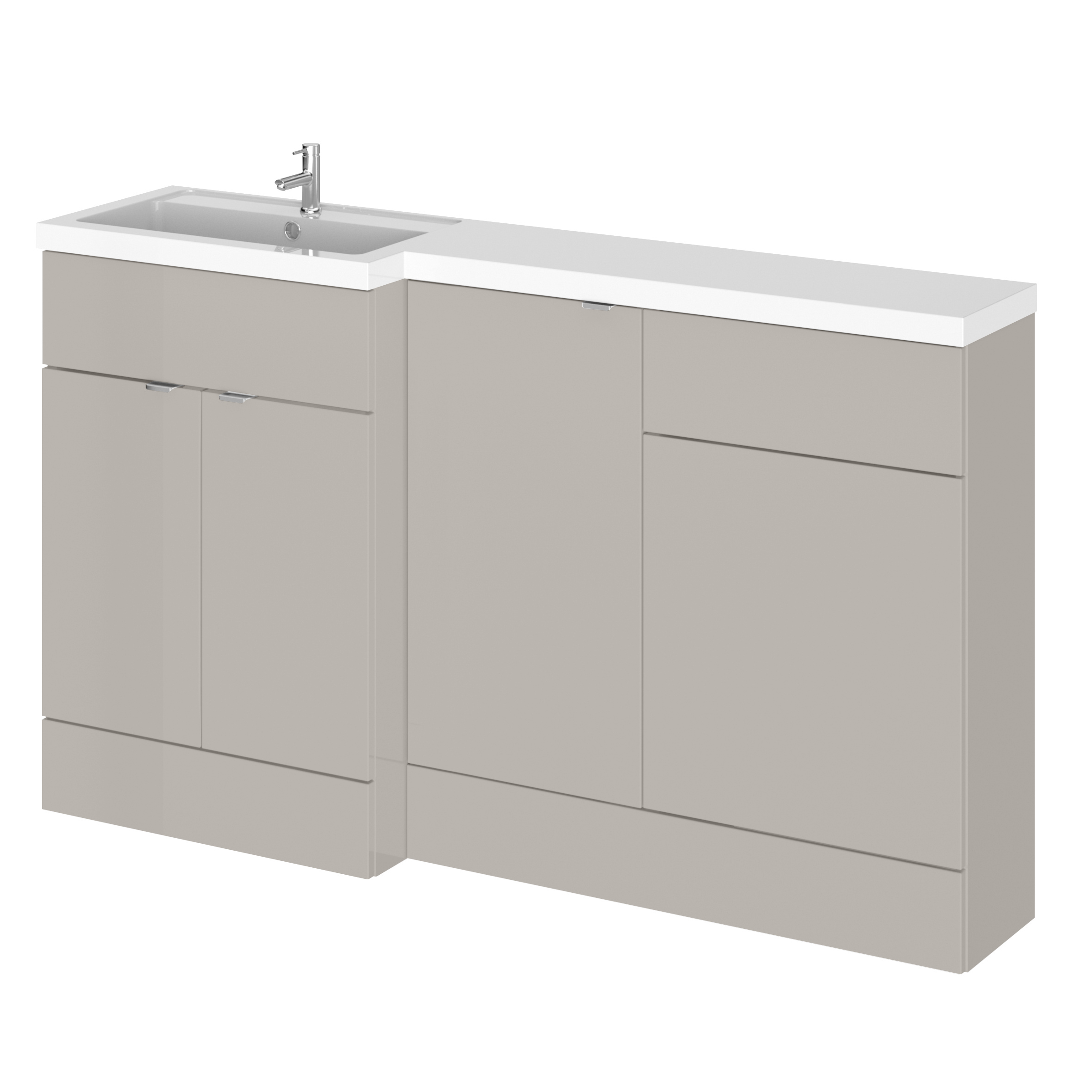 Hudson Reed Fusion Pebble Grey 1500mm Left Hand Vanity Unit Pack CBI3215