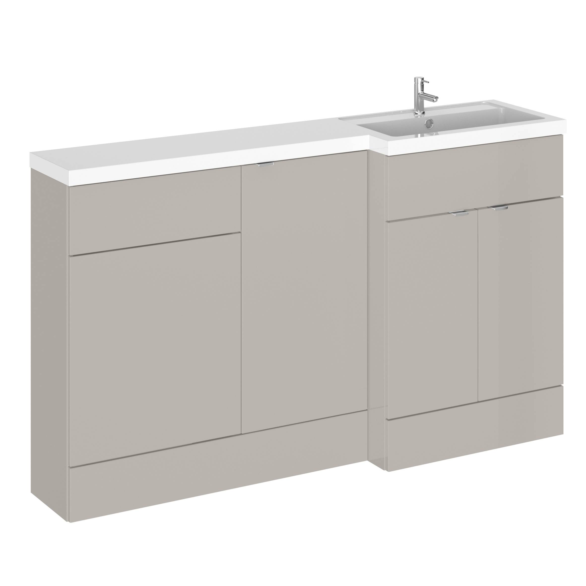 Hudson Reed Fusion Pebble Grey 1500mm Right Hand Vanity Unit Pack CBI3216