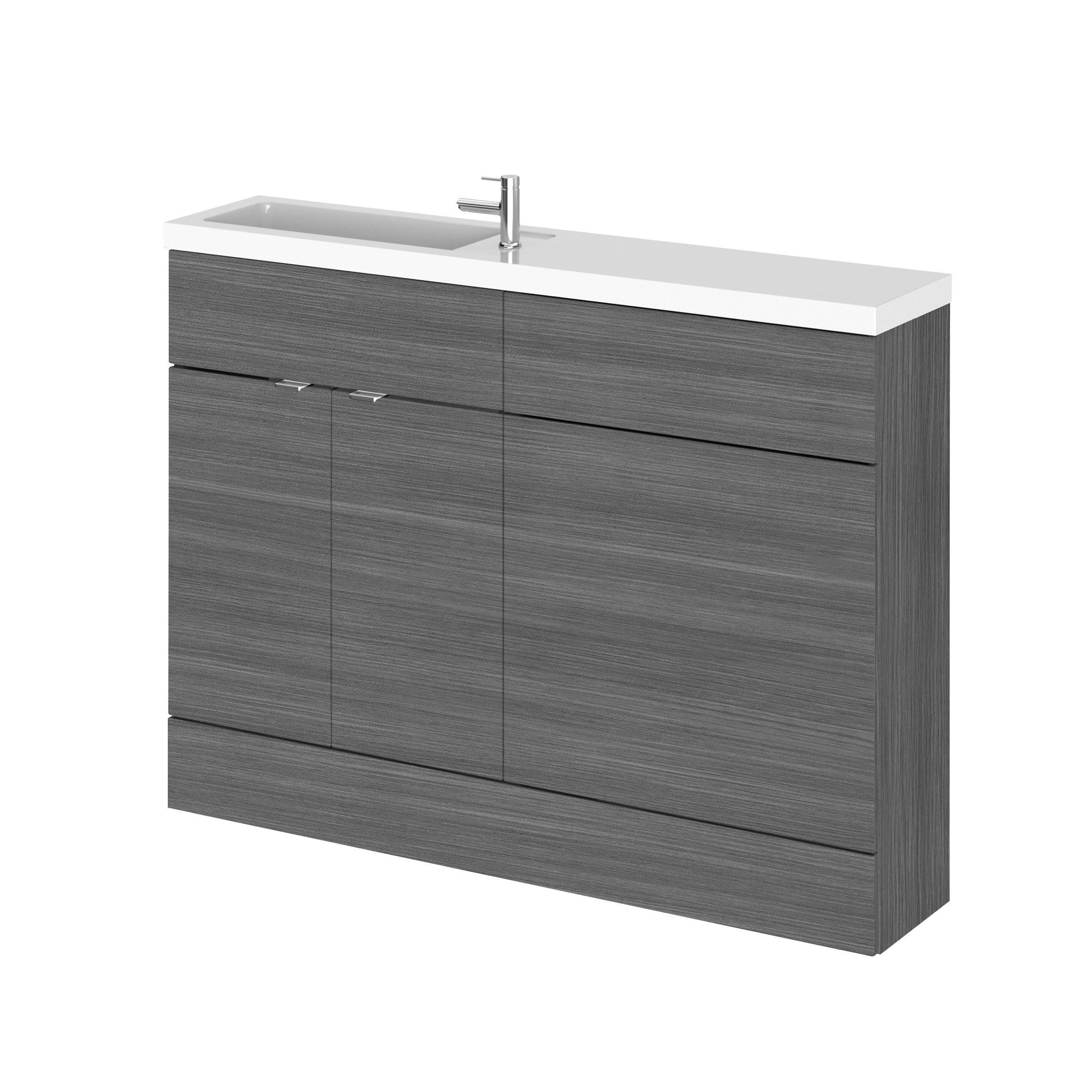Hudson Reed Fusion Anthracite Woodgrain 1200mm Vanity Unit Pack Compact CBI508