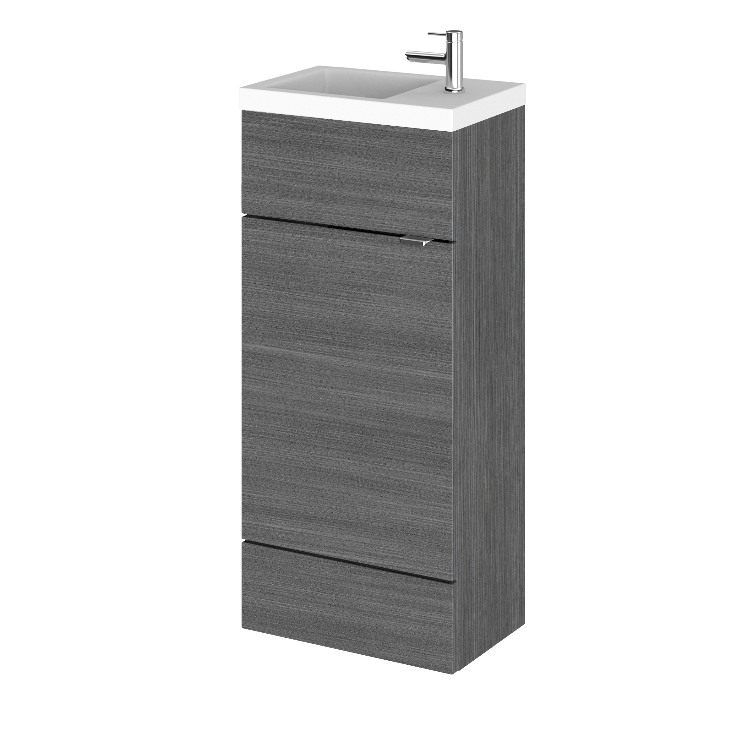 Hudson Reed Fusion Anthracite Woodgrain 400mm Vanity Unit and Basin Compact CBI521