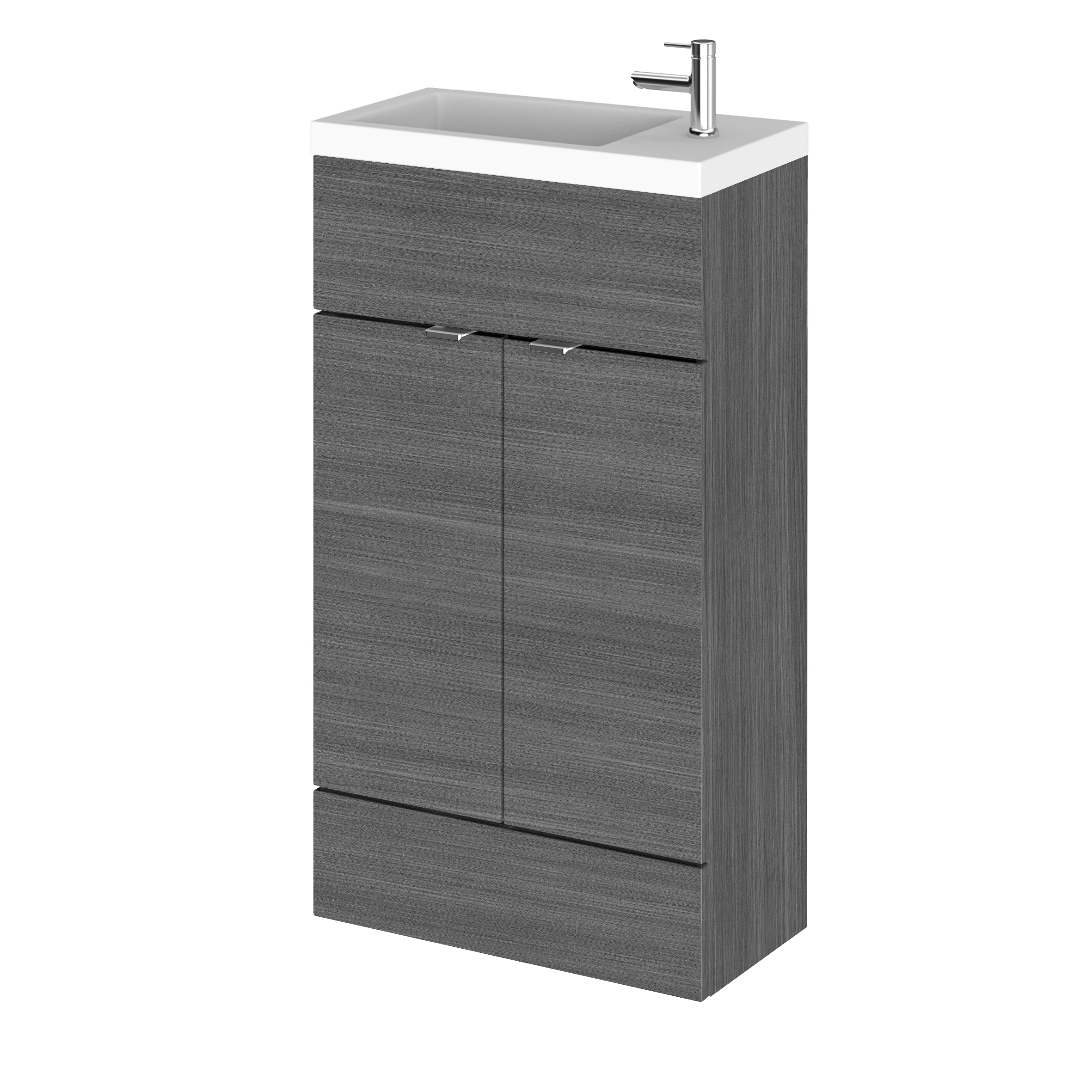 Hudson Reed Fusion Anthracite Woodgrain 500mm Vanity Unit and Basin Compact CBI522
