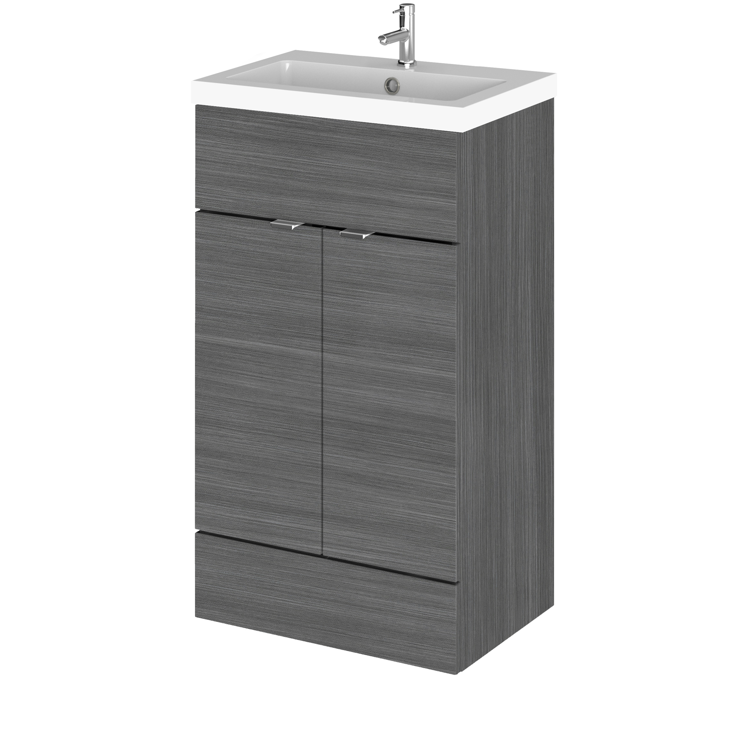 Hudson Reed Fusion Anthracite Woodgrain 500mm Vanity Unit and Basin CBI524