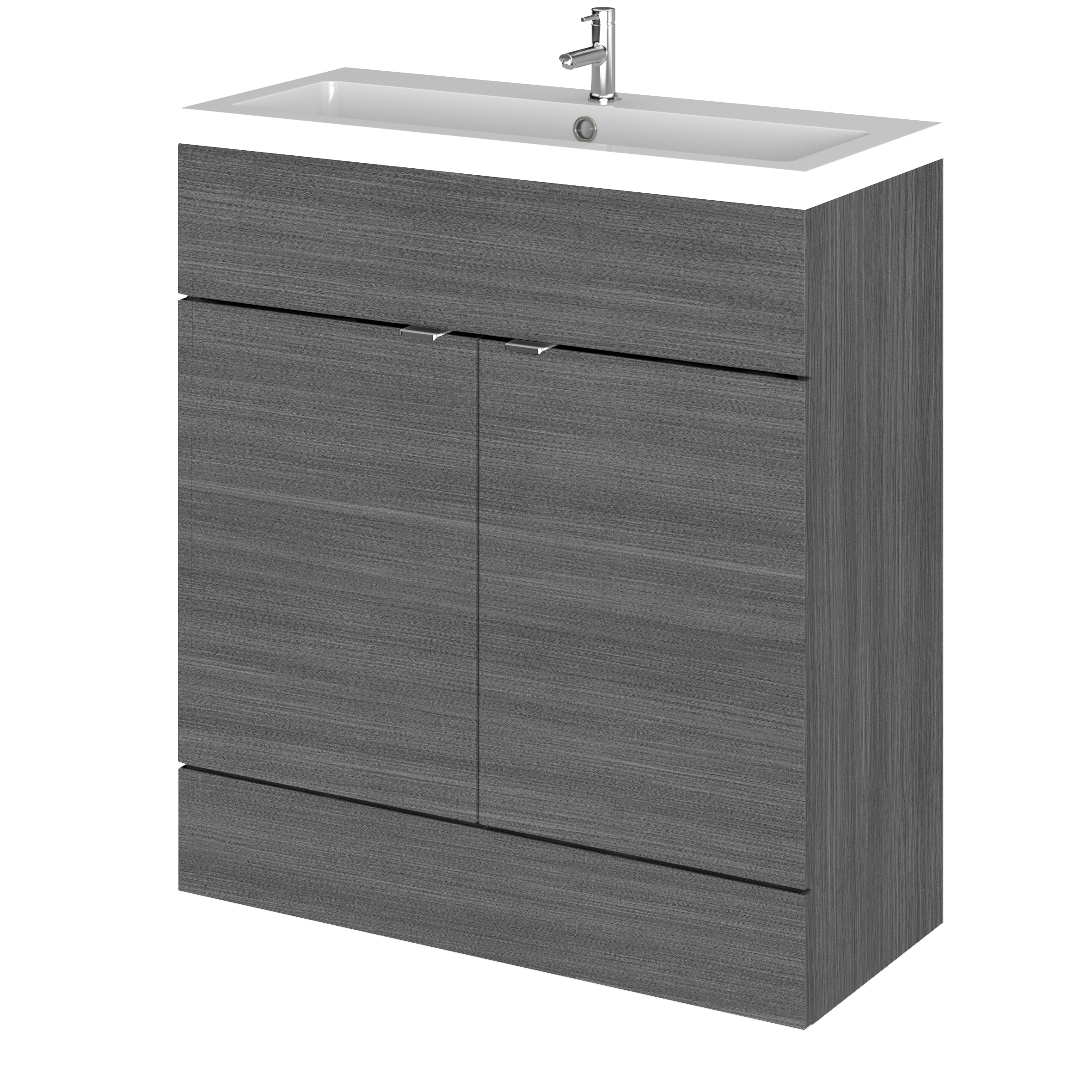 Hudson Reed Fusion Anthracite Woodgrain 800mm Vanity Unit and Basin CBI528