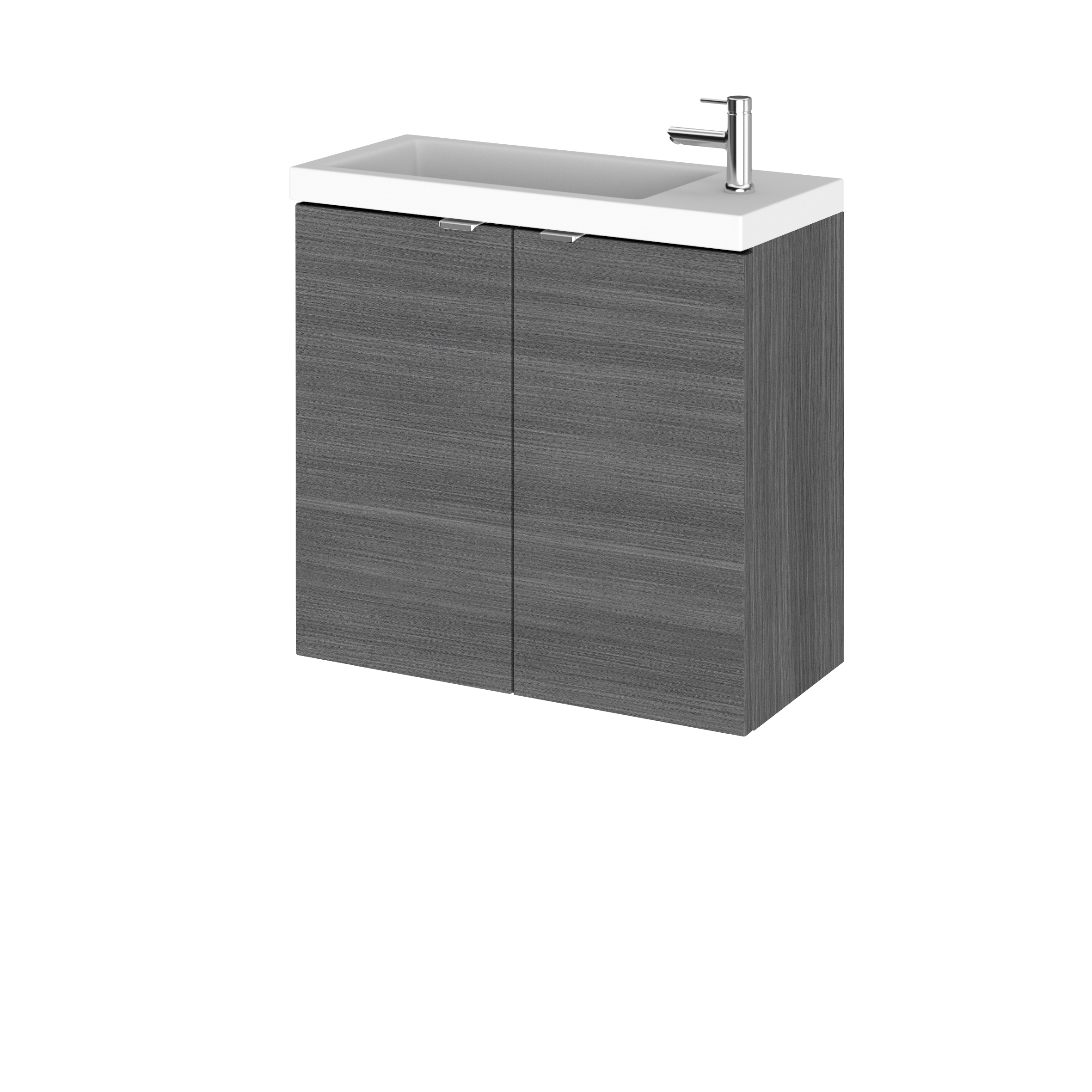 Hudson Reed Fusion Anthracite Woodgrain 600mm Vanity Unit and Basin CBI529