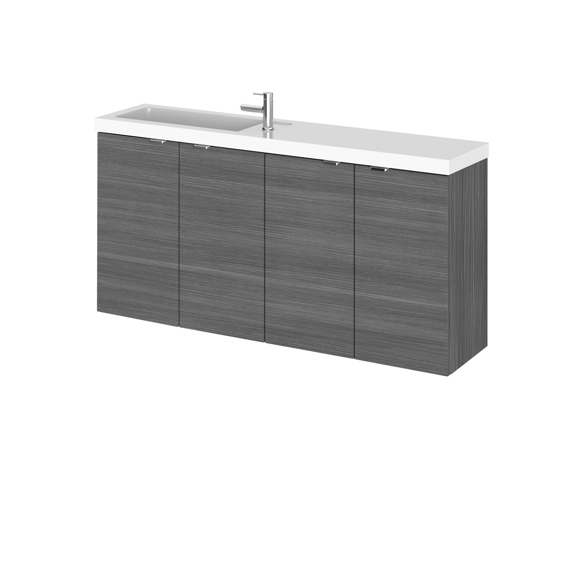 Hudson Reed Fusion Anthracite Woodgrain 1000mm Vanity Unit Pack Compact CBI543