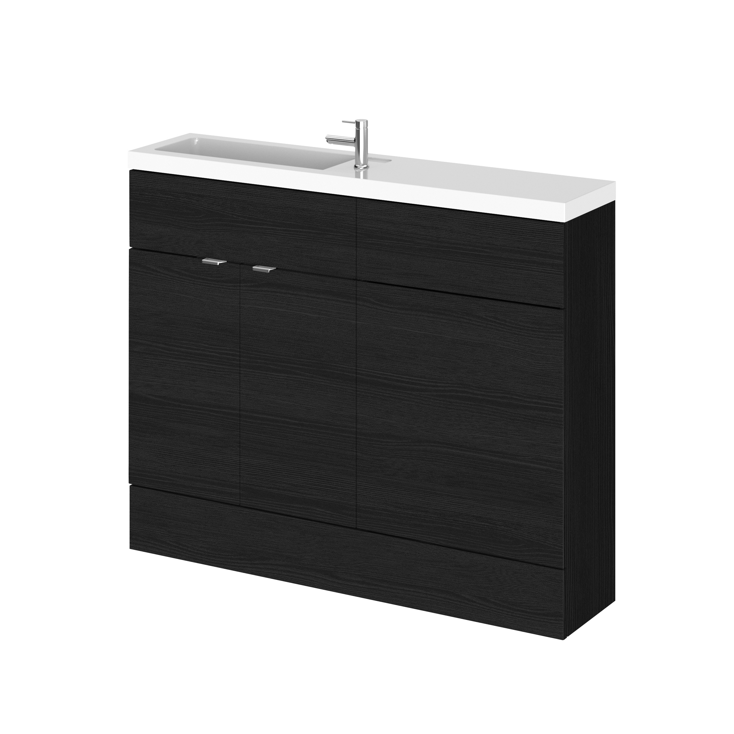Hudson Reed Fusion Charcoal Black 1100mm Vanity Unit Pack Compact CBI601