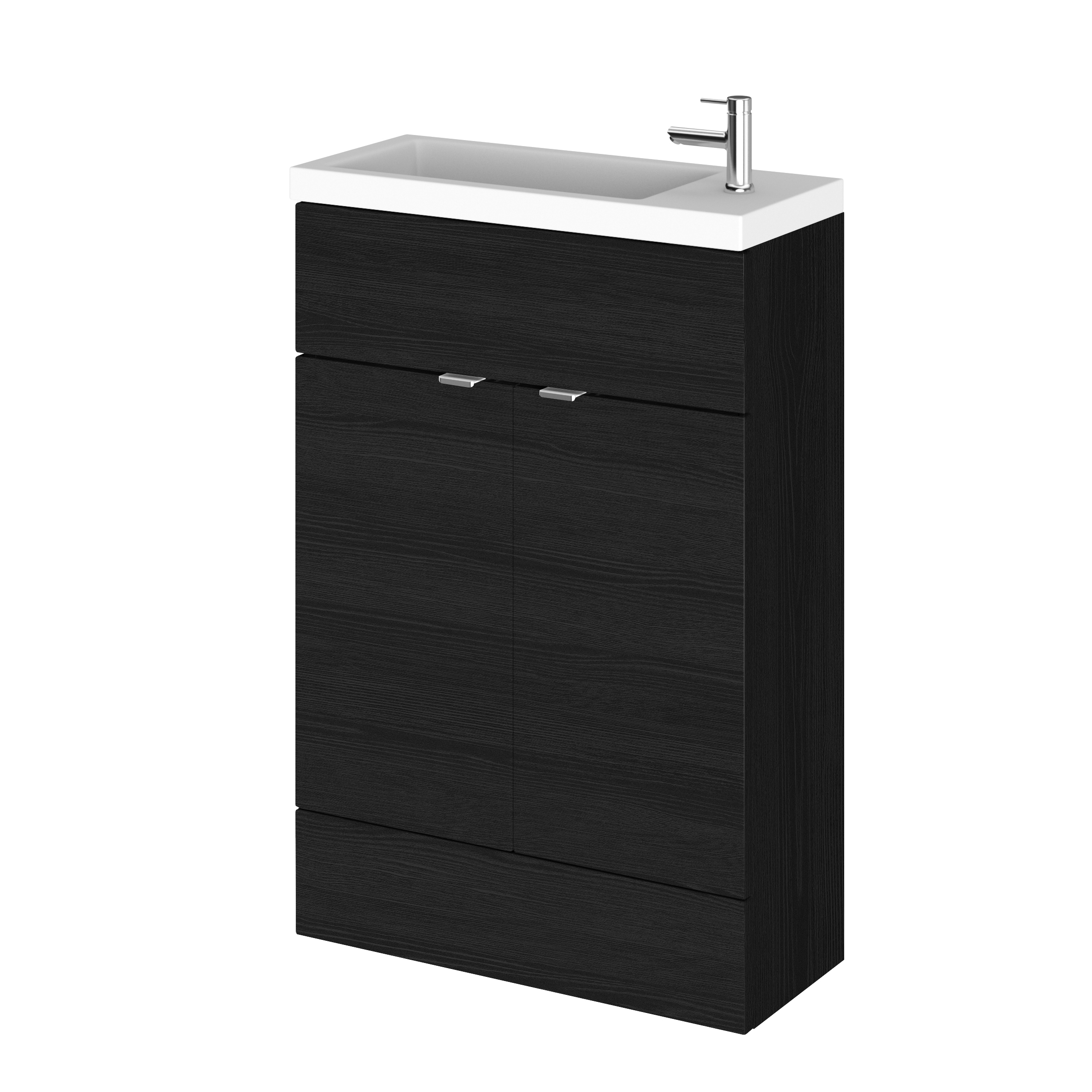 Hudson Reed Fusion Charcoal Black 600mm Vanity Unit and Basin Compact CBI606