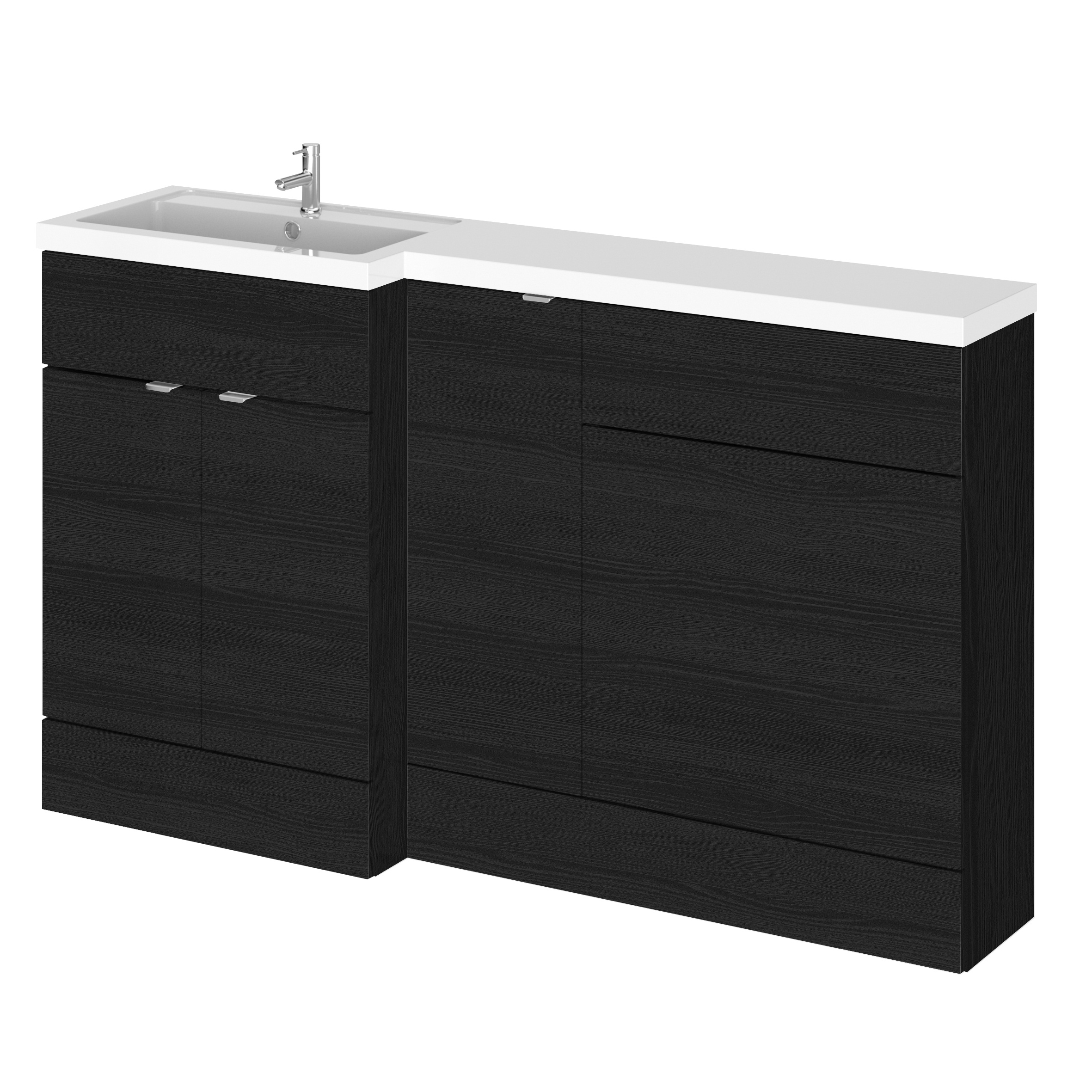 Hudson Reed Fusion Charcoal Black 1500mm Left Hand Vanity Unit Pack CBI613