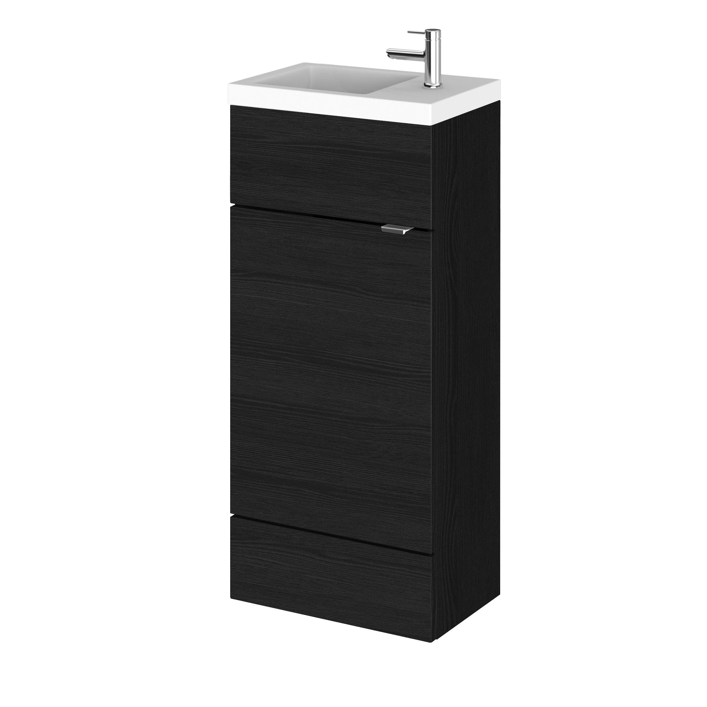 Hudson Reed Fusion Charcoal Black 400mm Vanity Unit and Basin Compact CBI621