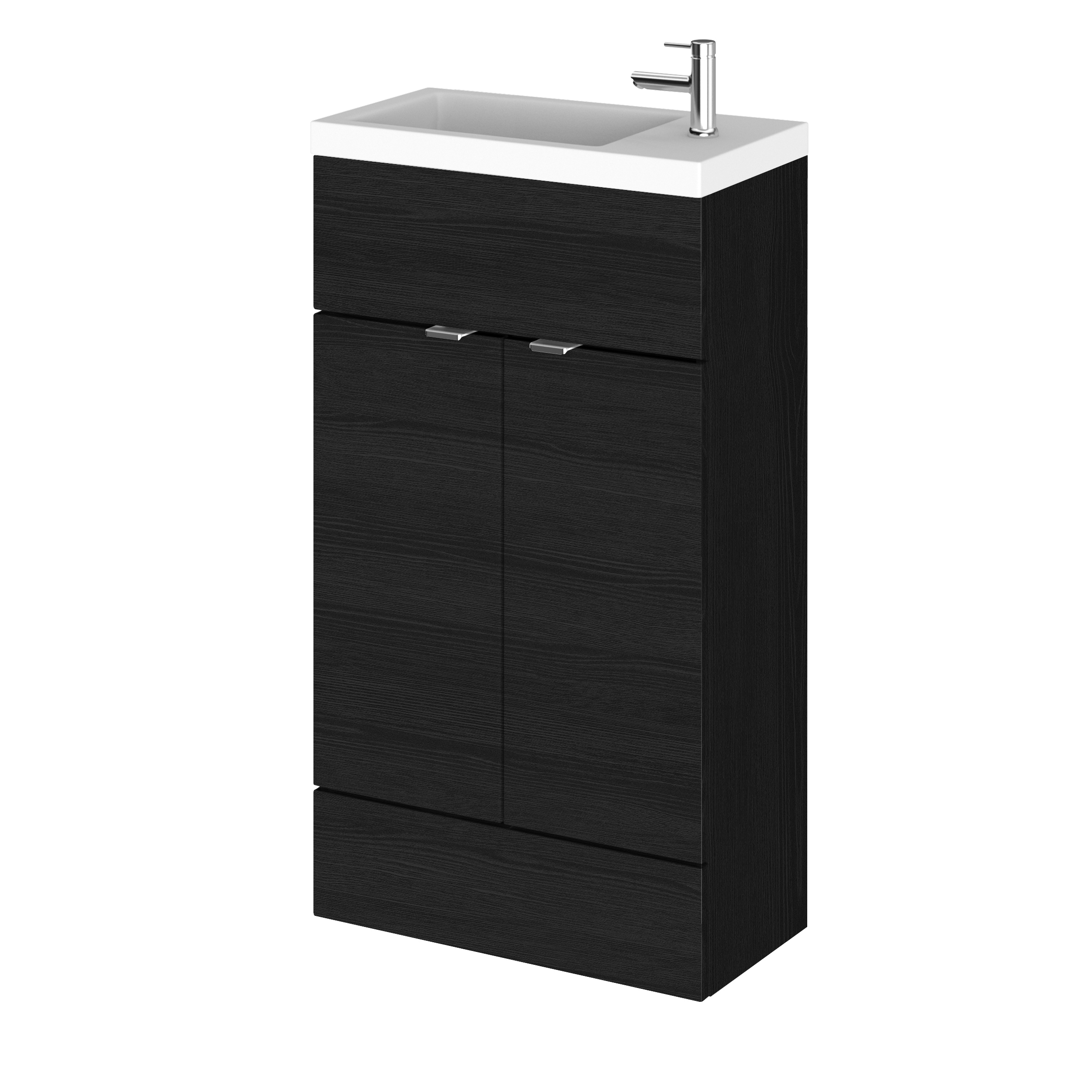 Hudson Reed Fusion Charcoal Black 500mm Vanity Unit and Basin Compact CBI622