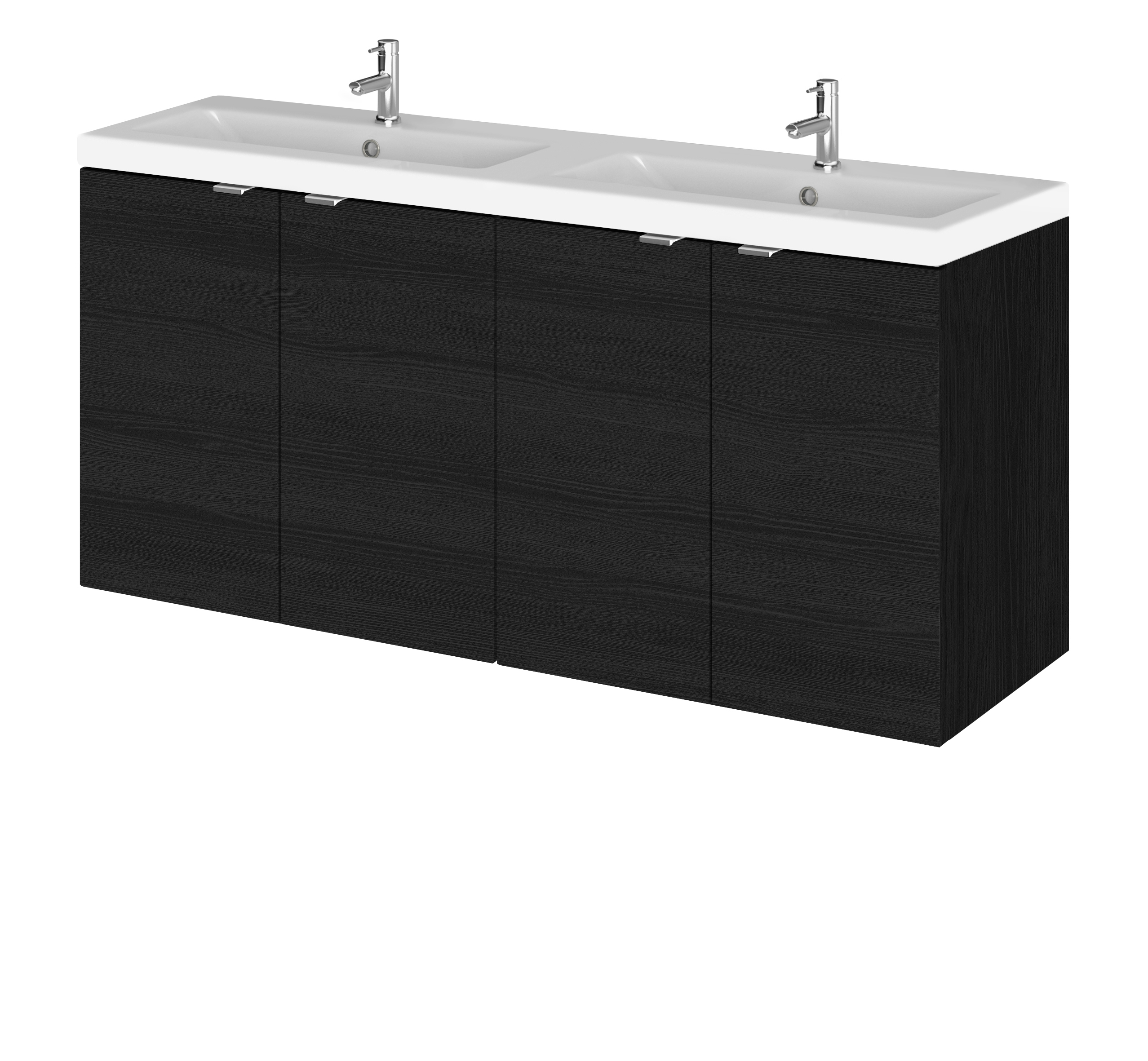Hudson Reed Fusion Charcoal Black 1200mm Vanity Unit and Double Ceramic Basin CBI633A