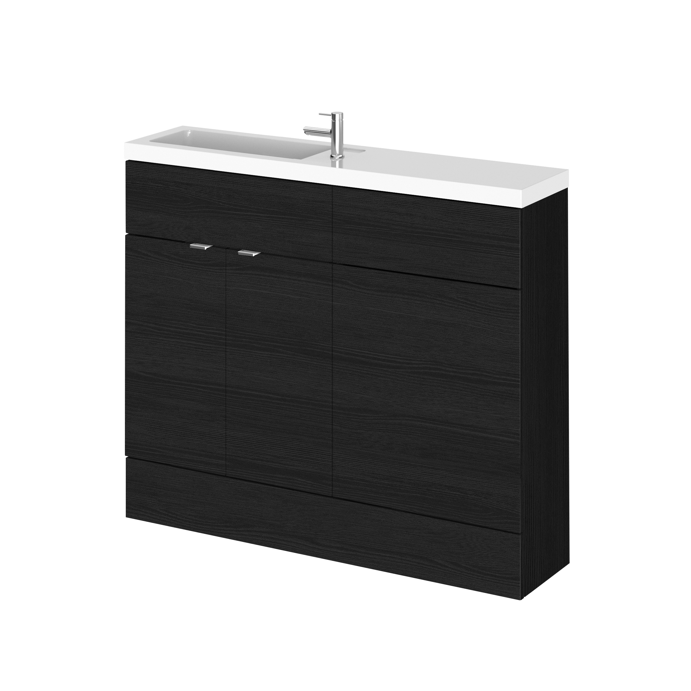Hudson Reed Fusion Charcoal Black 1000mm Vanity Unit Pack Unit and WC Compact CBI642