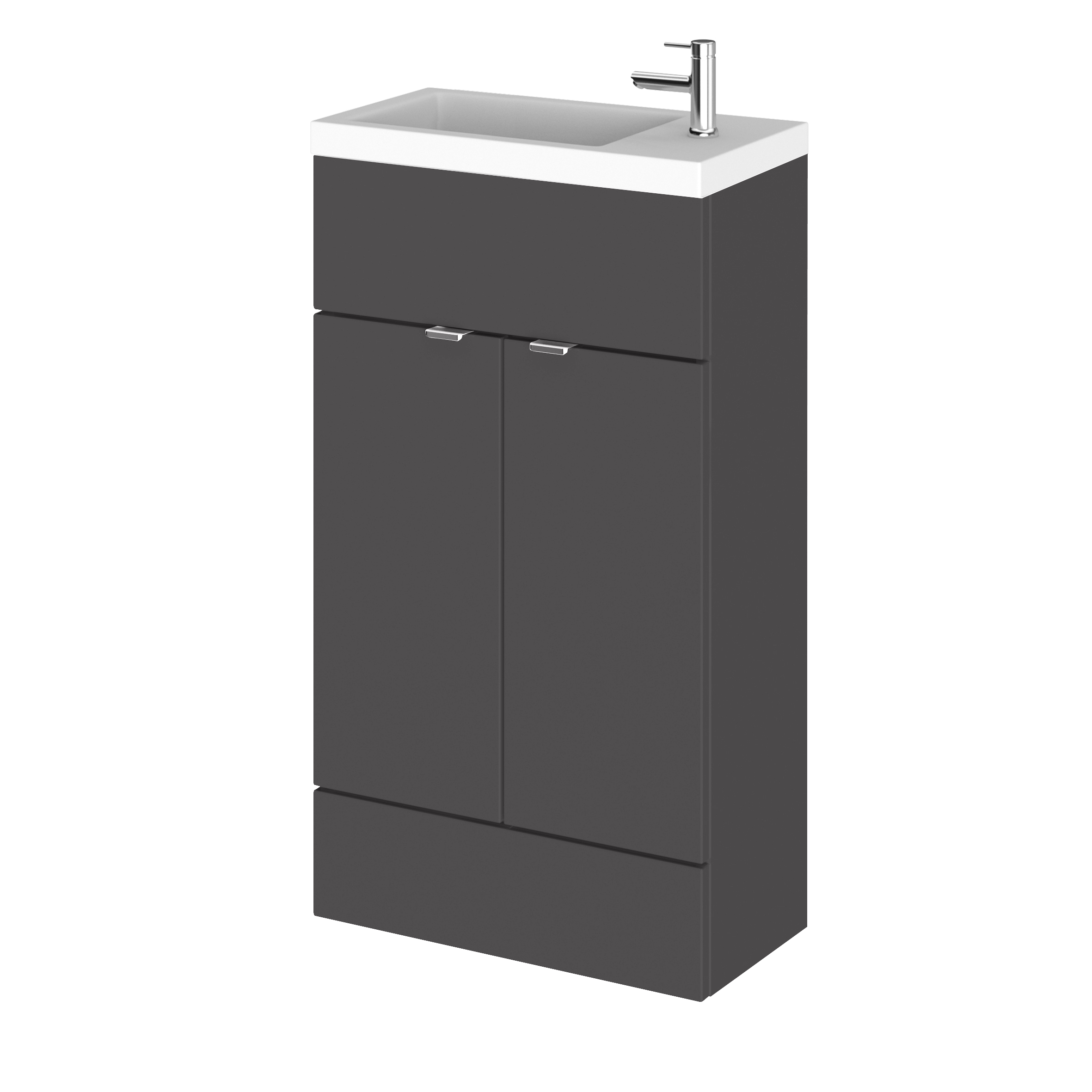 Hudson Reed Fusion Gloss Grey 500mm Vanity Unit and Basin Compact CBI922