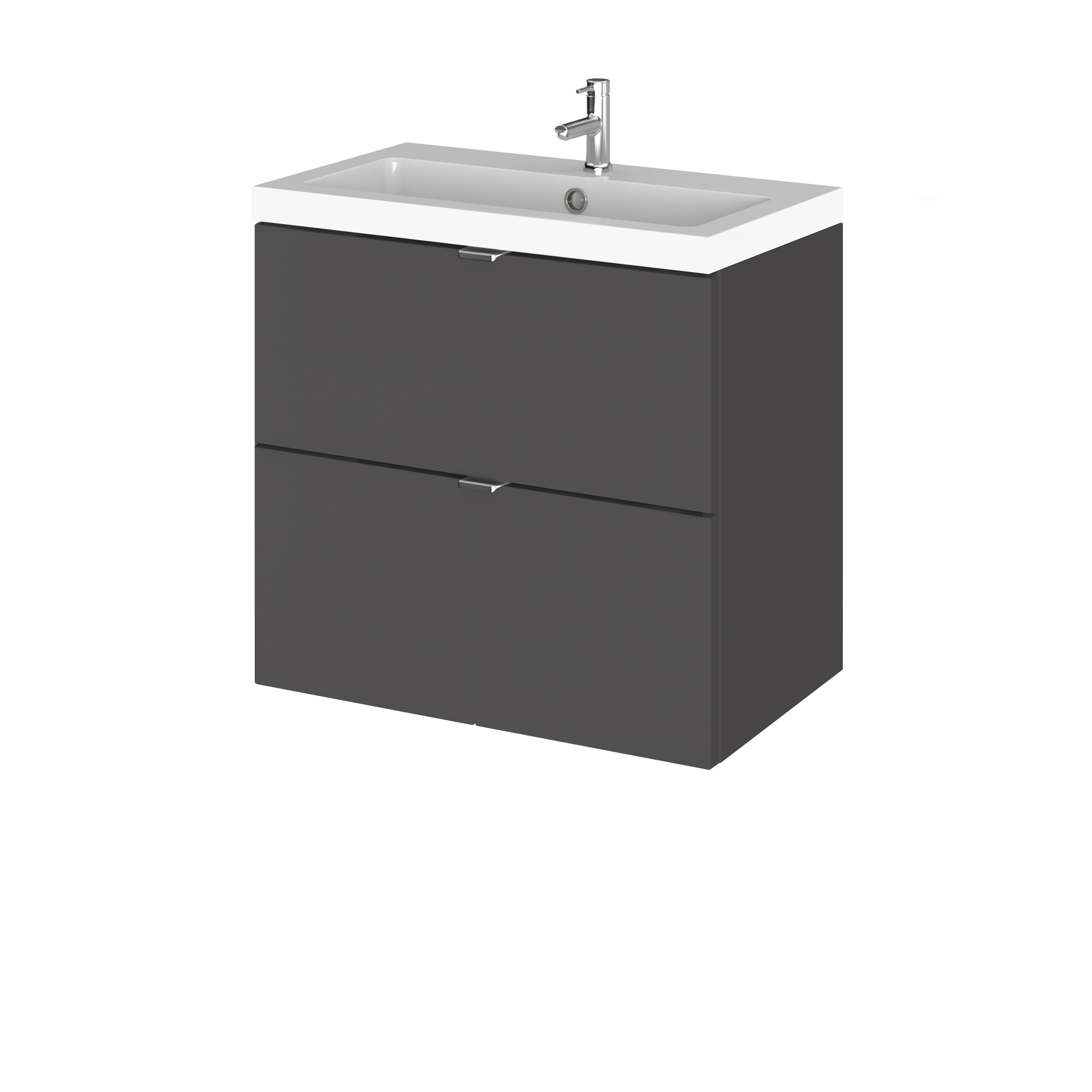 Hudson Reed Fusion Gloss Grey 600mm Vanity Unit and Basin CBI930