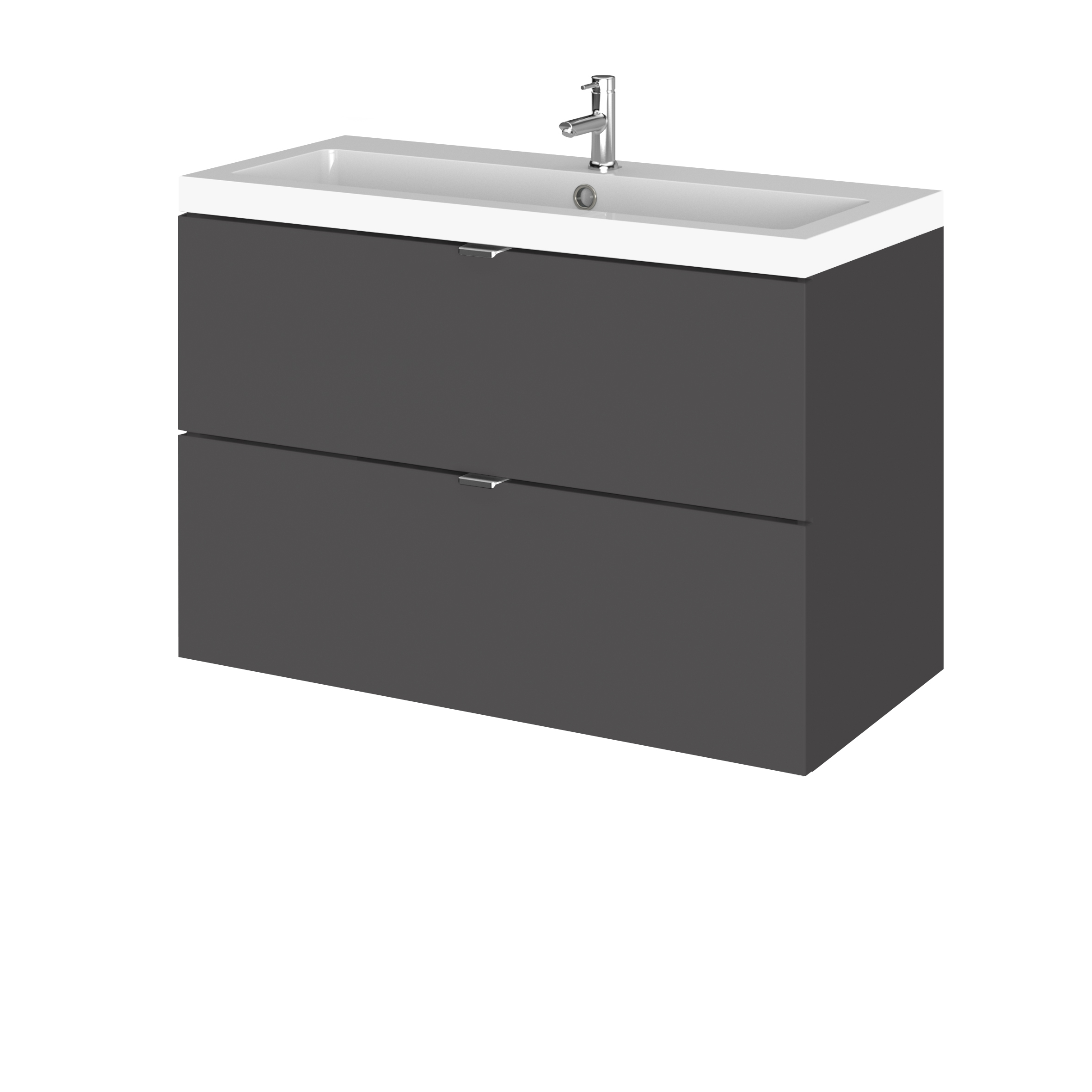 Hudson Reed Fusion Gloss Grey 800mm Vanity Unit and Basin CBI931