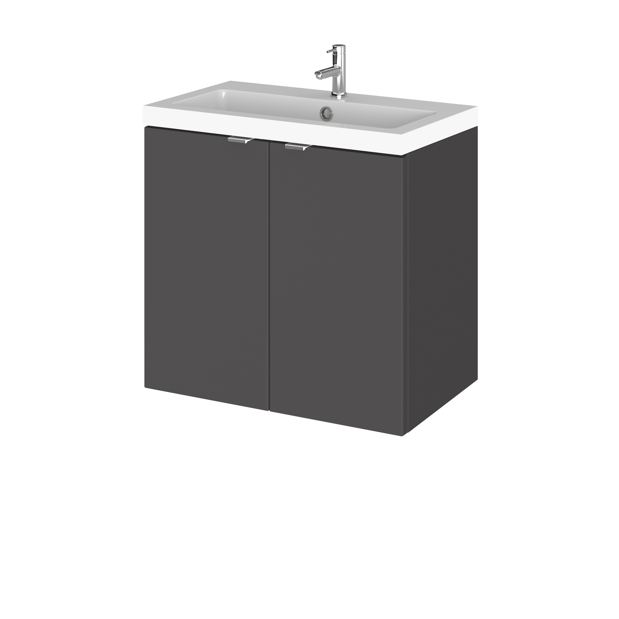 Hudson Reed Fusion Gloss Grey 600mm Vanity Unit and Basin CBI936