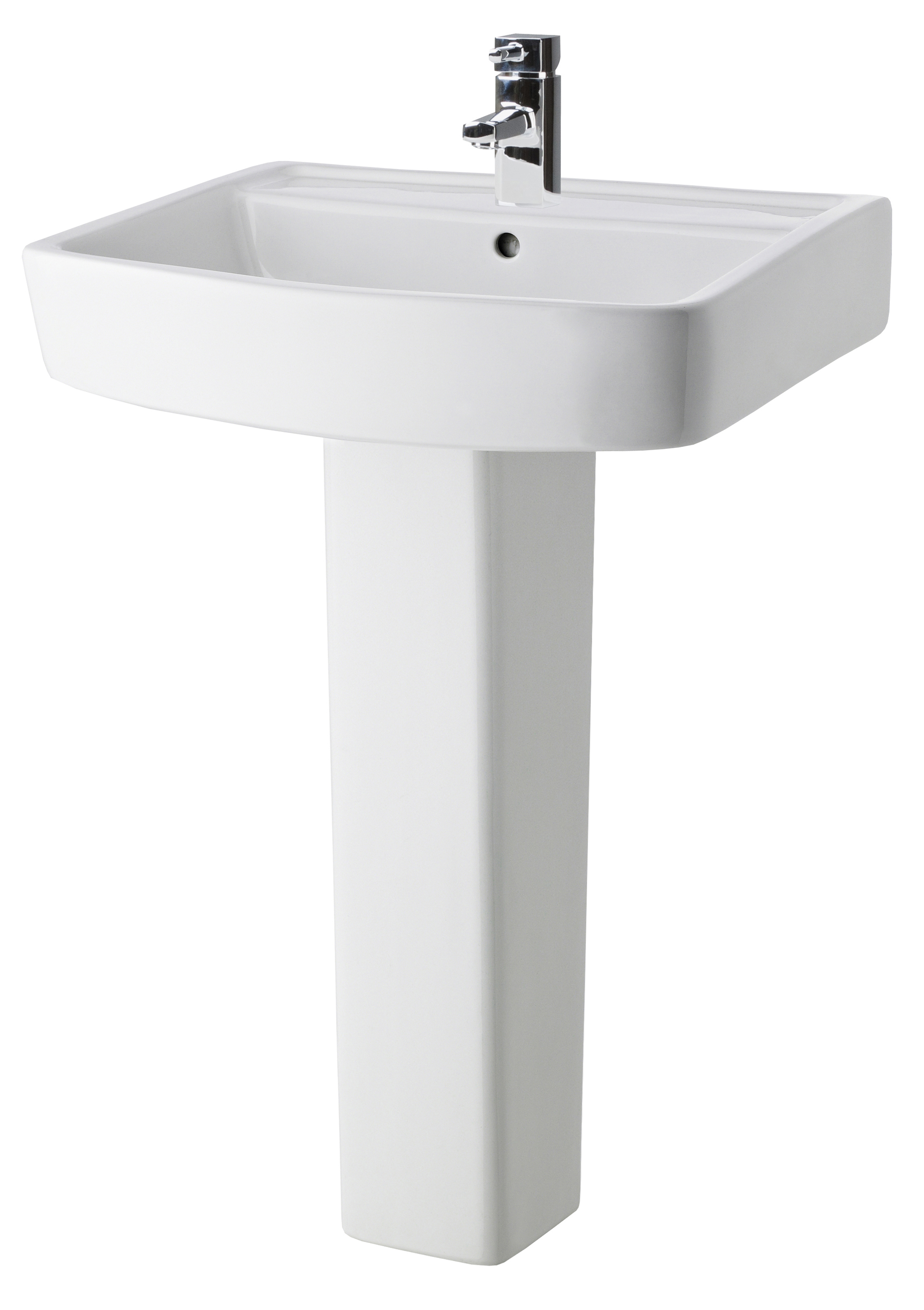 Nuie Bliss White 600mm Basin and Pedestal CBL010