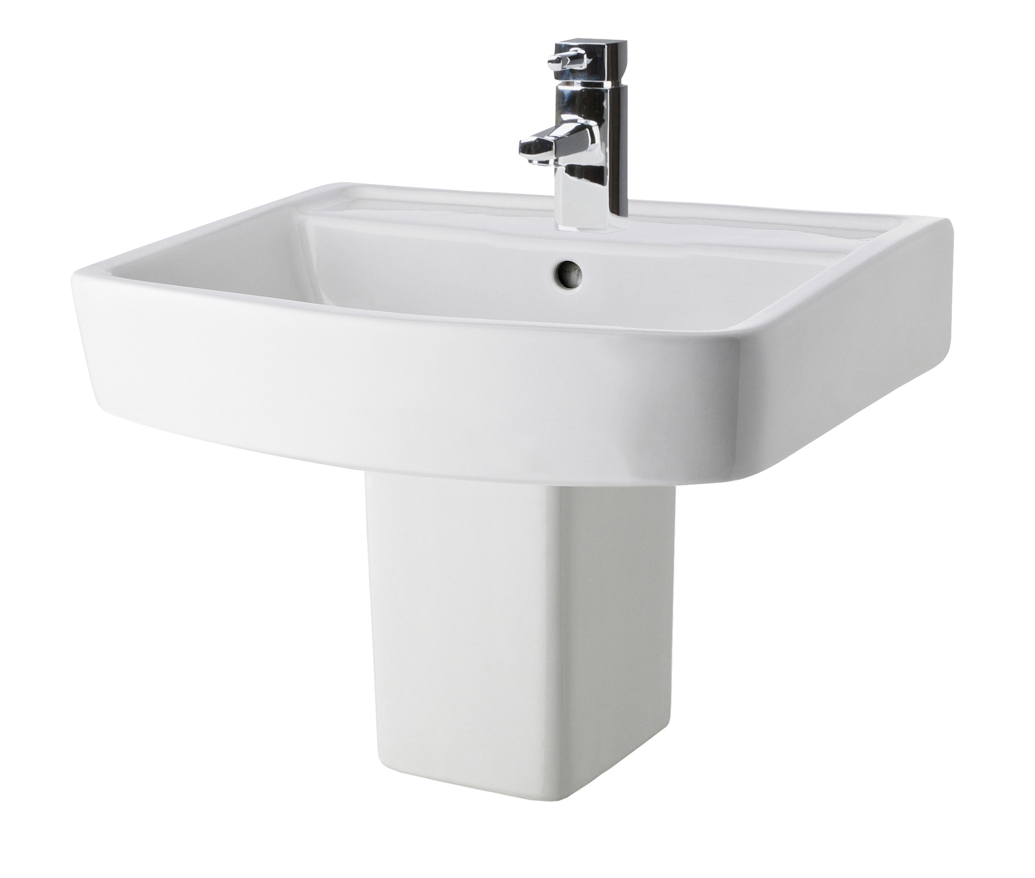 Nuie Bliss White 520mm Basin and Semi Pedestal CBL011