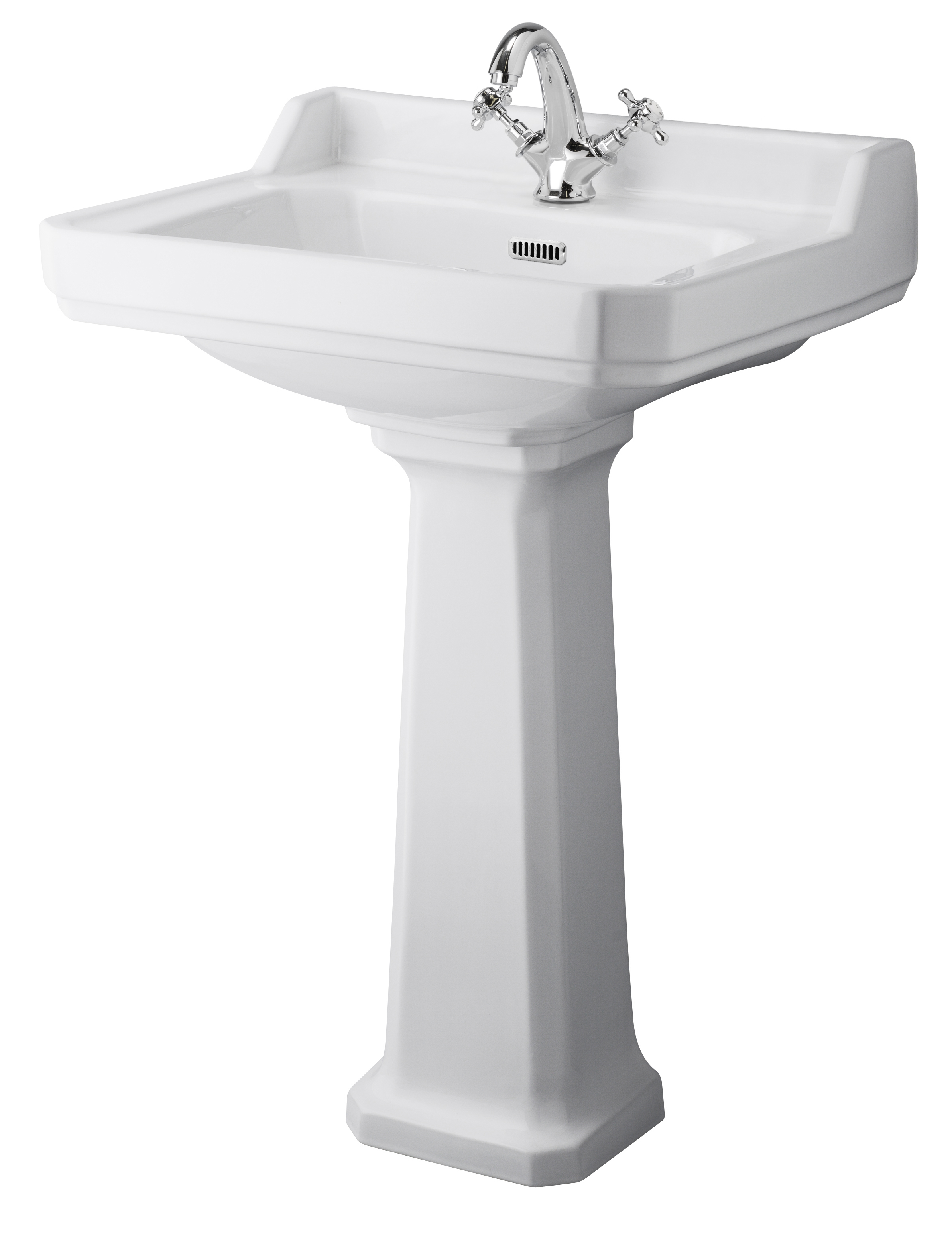 Hudson Reed Richmond White 600mm 1TH Basin and Comfort Height Pedestal CCR027