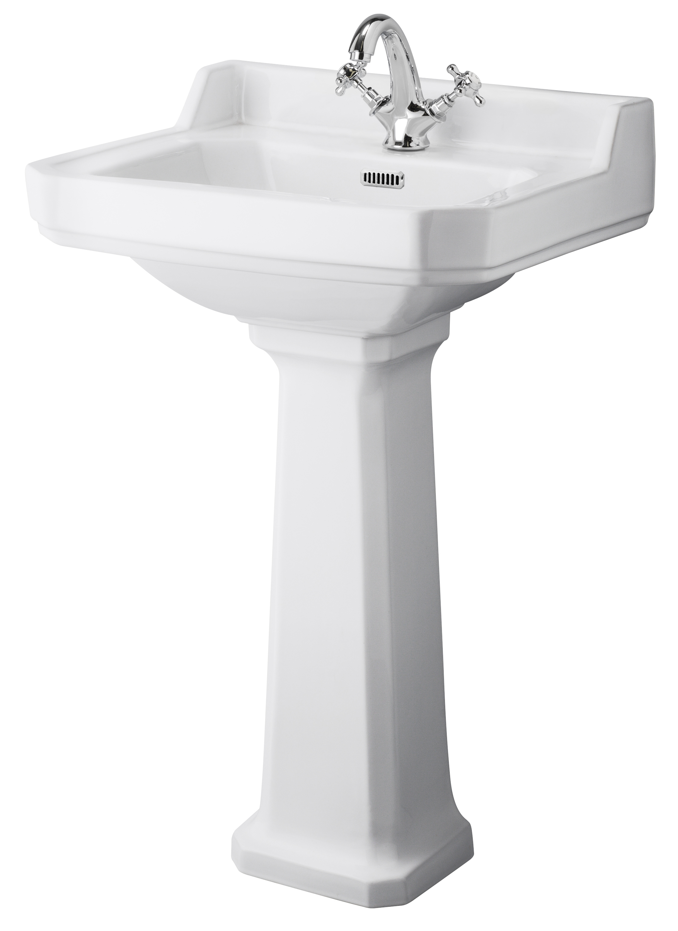 Hudson Reed Richmond White 560mm 1TH Basin and Comfort Height Pedestal CCR030