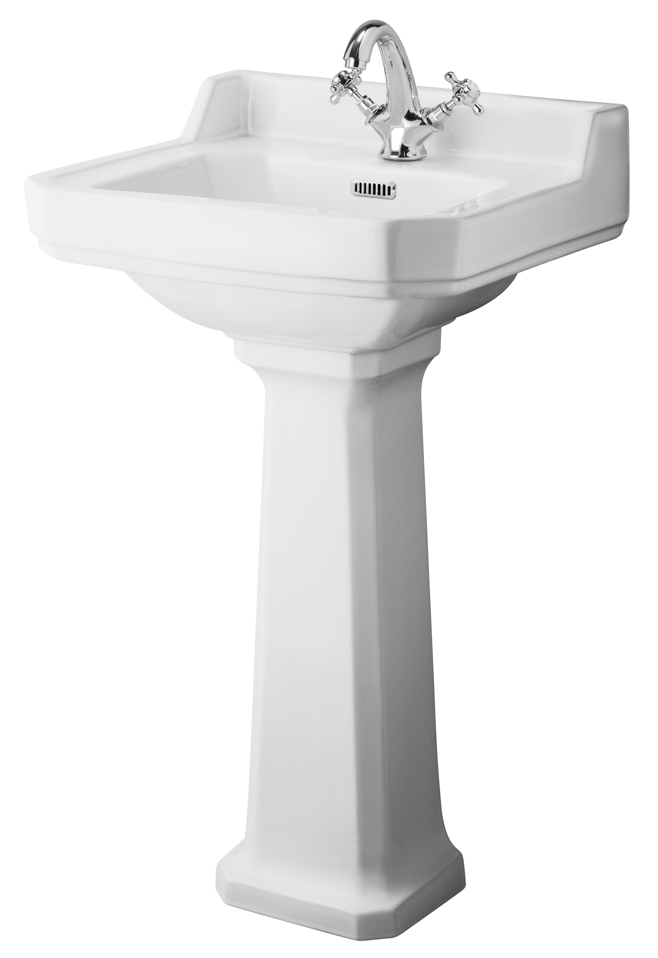 Hudson Reed Richmond White 500mm 1TH Basin and Comfort Height Pedestal CCR032