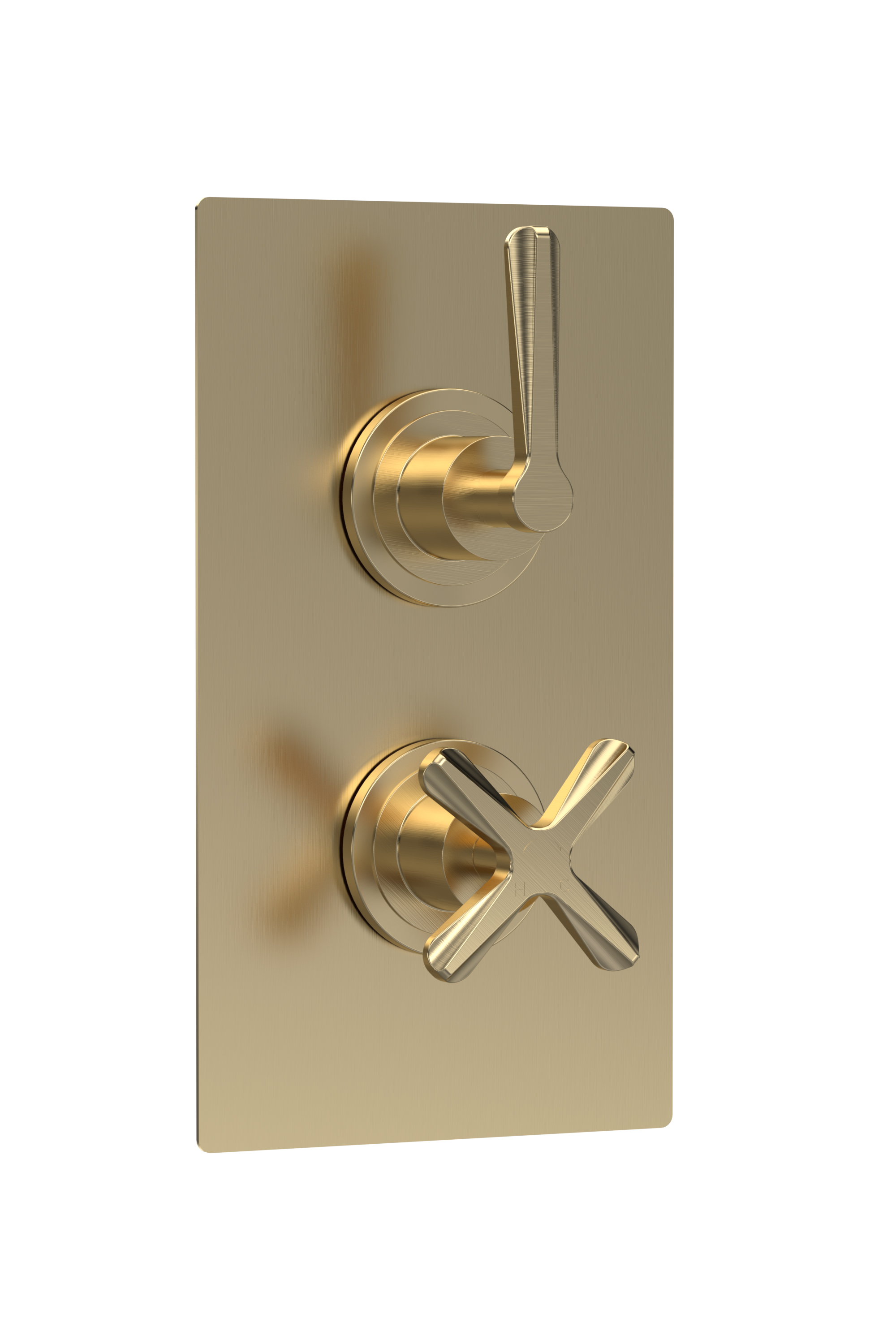 Nuie Aztec Brushed Brass 1 Outlet Twin Thermostatic Shower Valve CLL8210