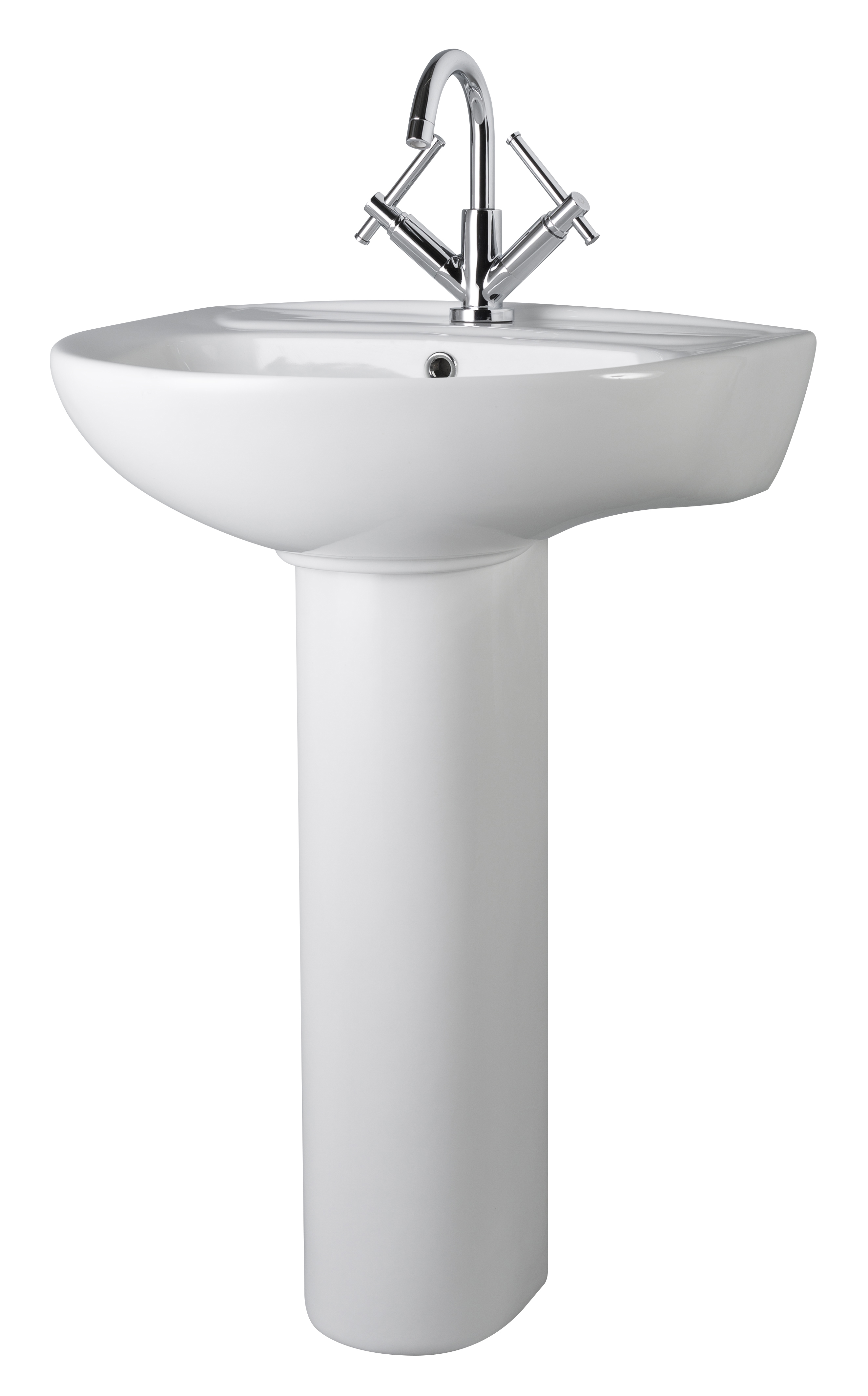 Nuie Melbourne White 550mm 1TH Basin and Pedestal CML002