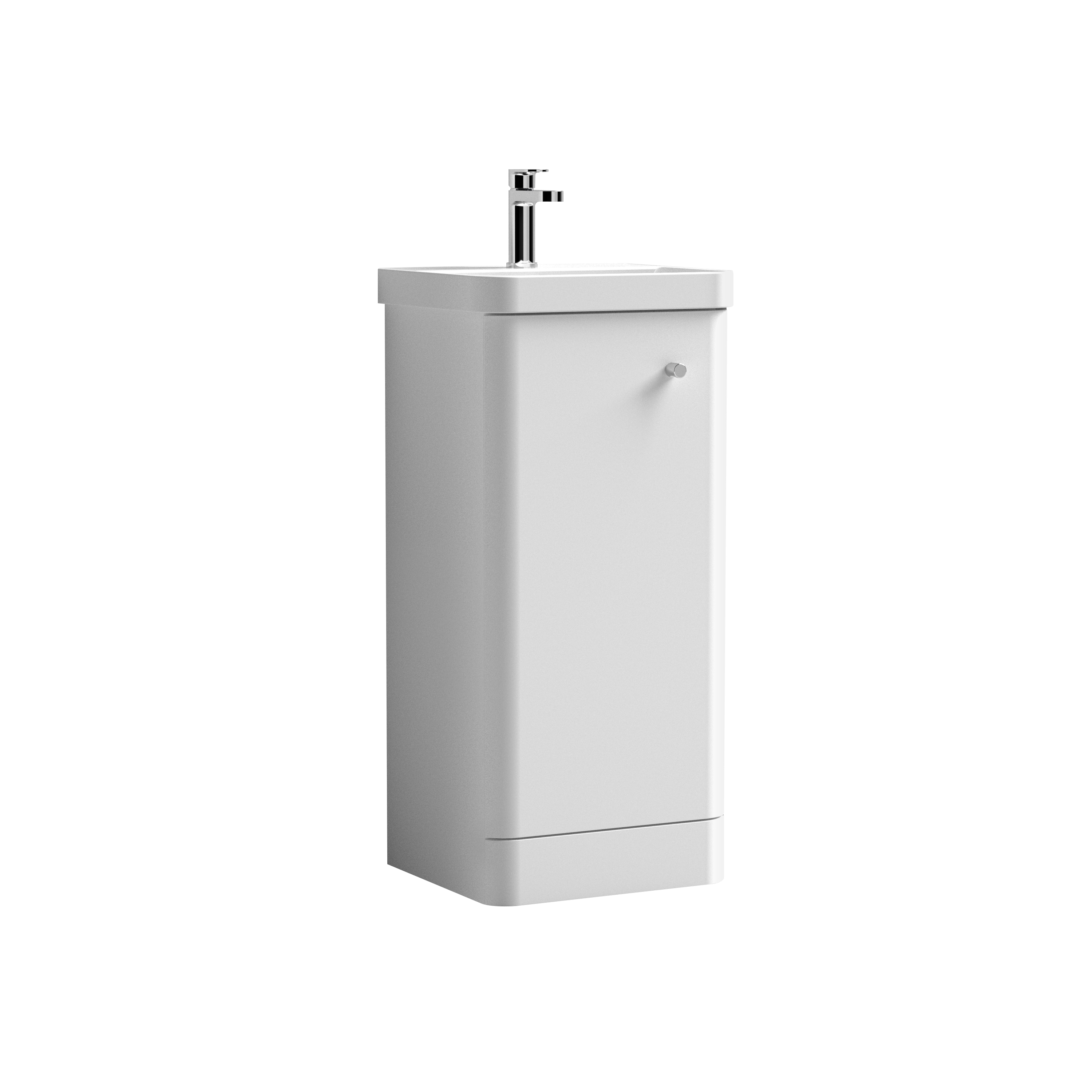 Nuie Core Gloss White 400mm Floor Standing 1 Door Vanity Unit and Basin COR102