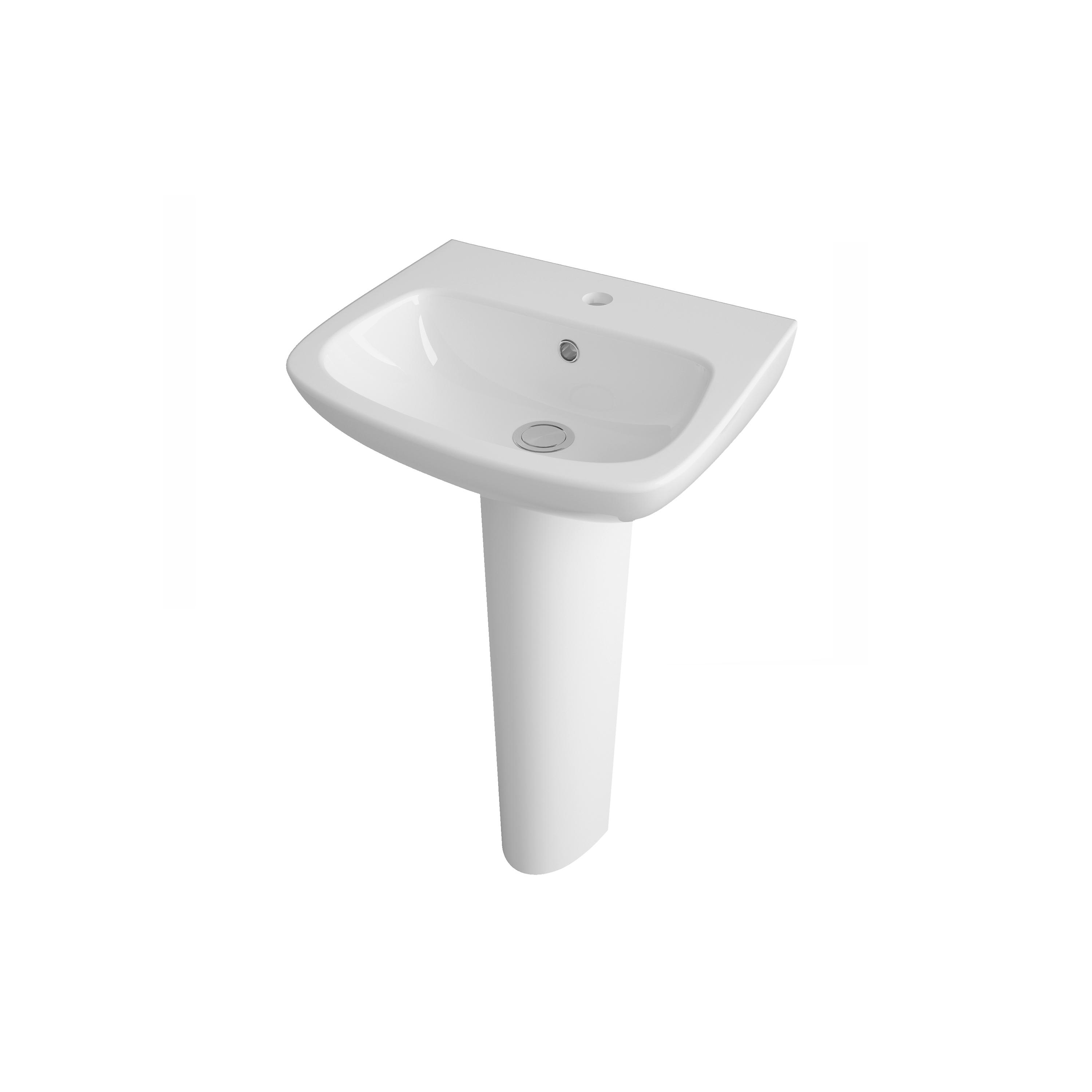 Nuie Ambrose White 450mm Basin and Pedestal CPC021
