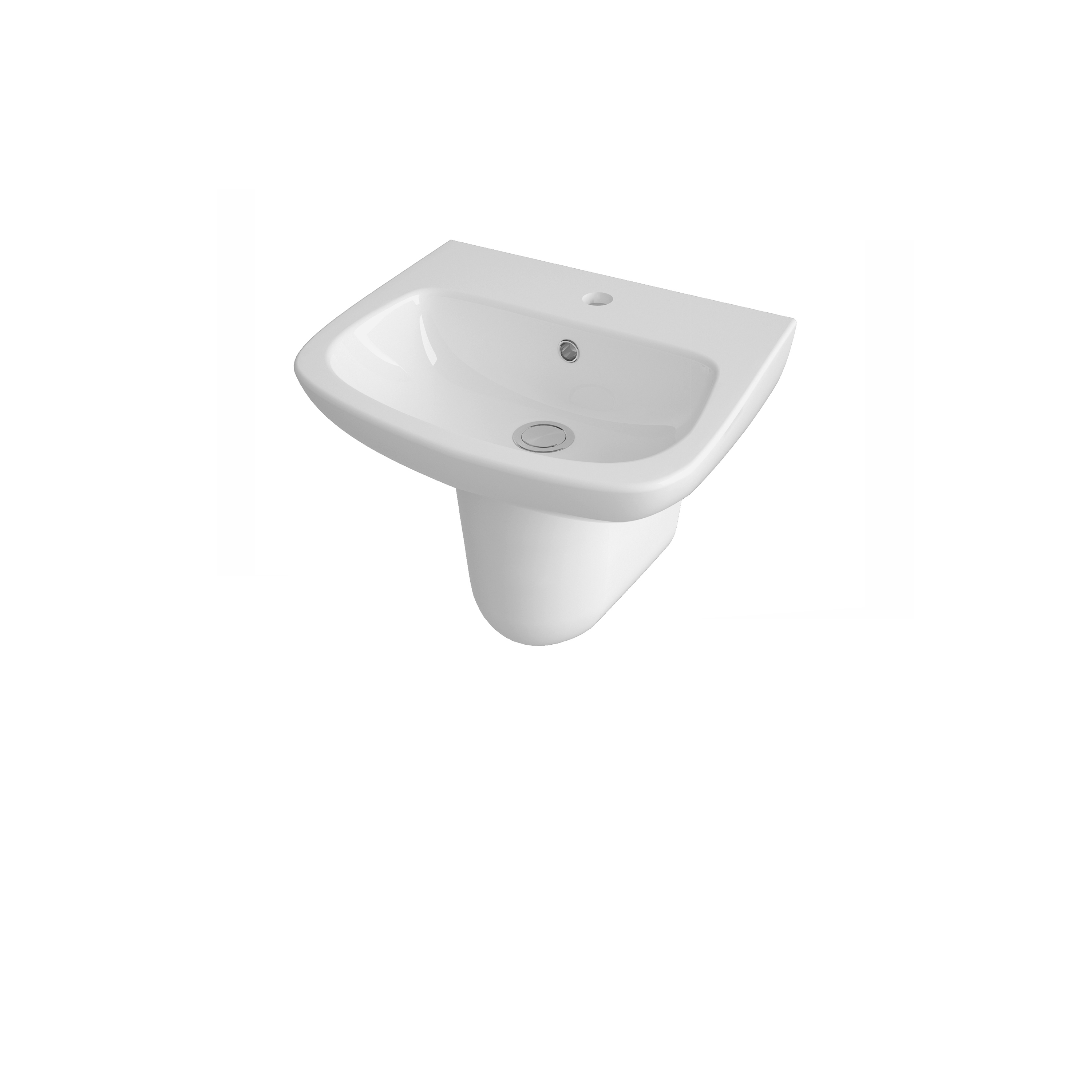 Nuie Ambrose White 500mm Basin and Semi Pedestal CPC024