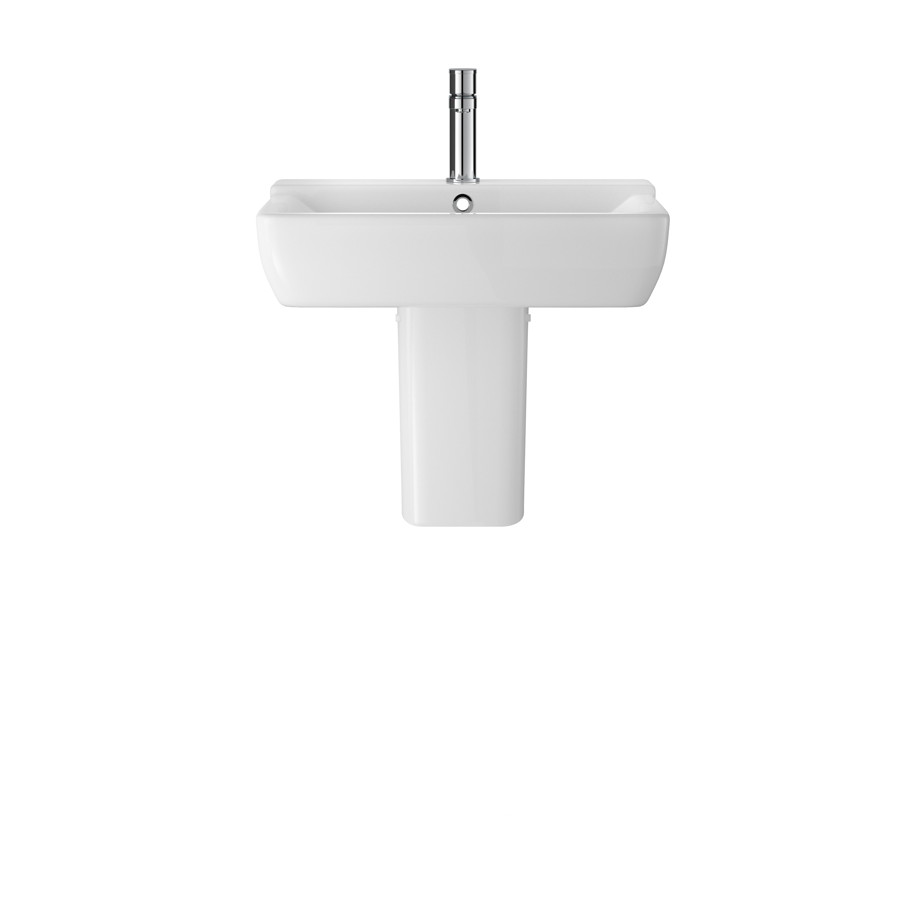 Hudson Reed Arlo White 550mm Basin and Semi Pedestal CPC026