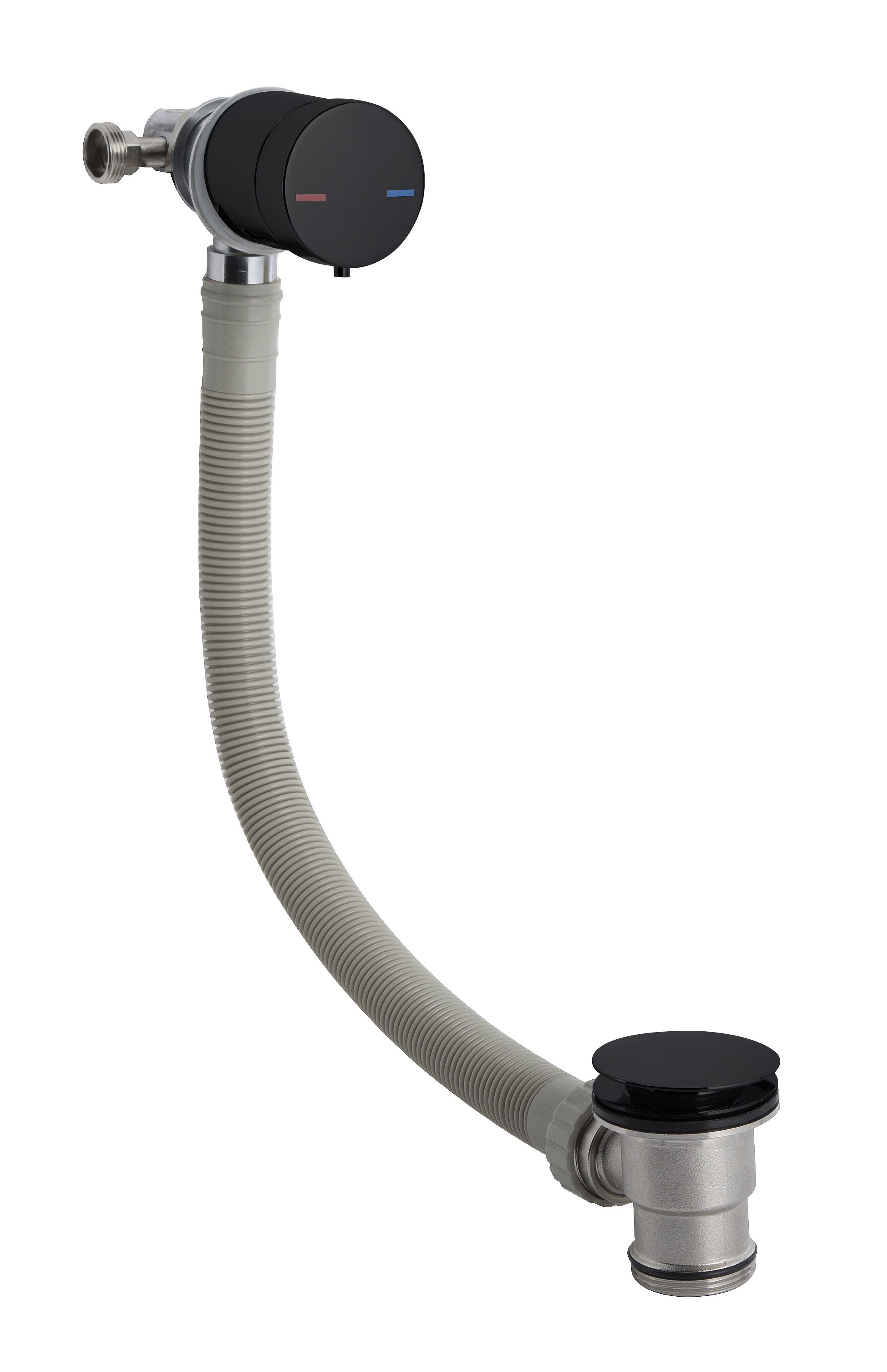 Nuie Matt Black Freeflow Bath Filler E401