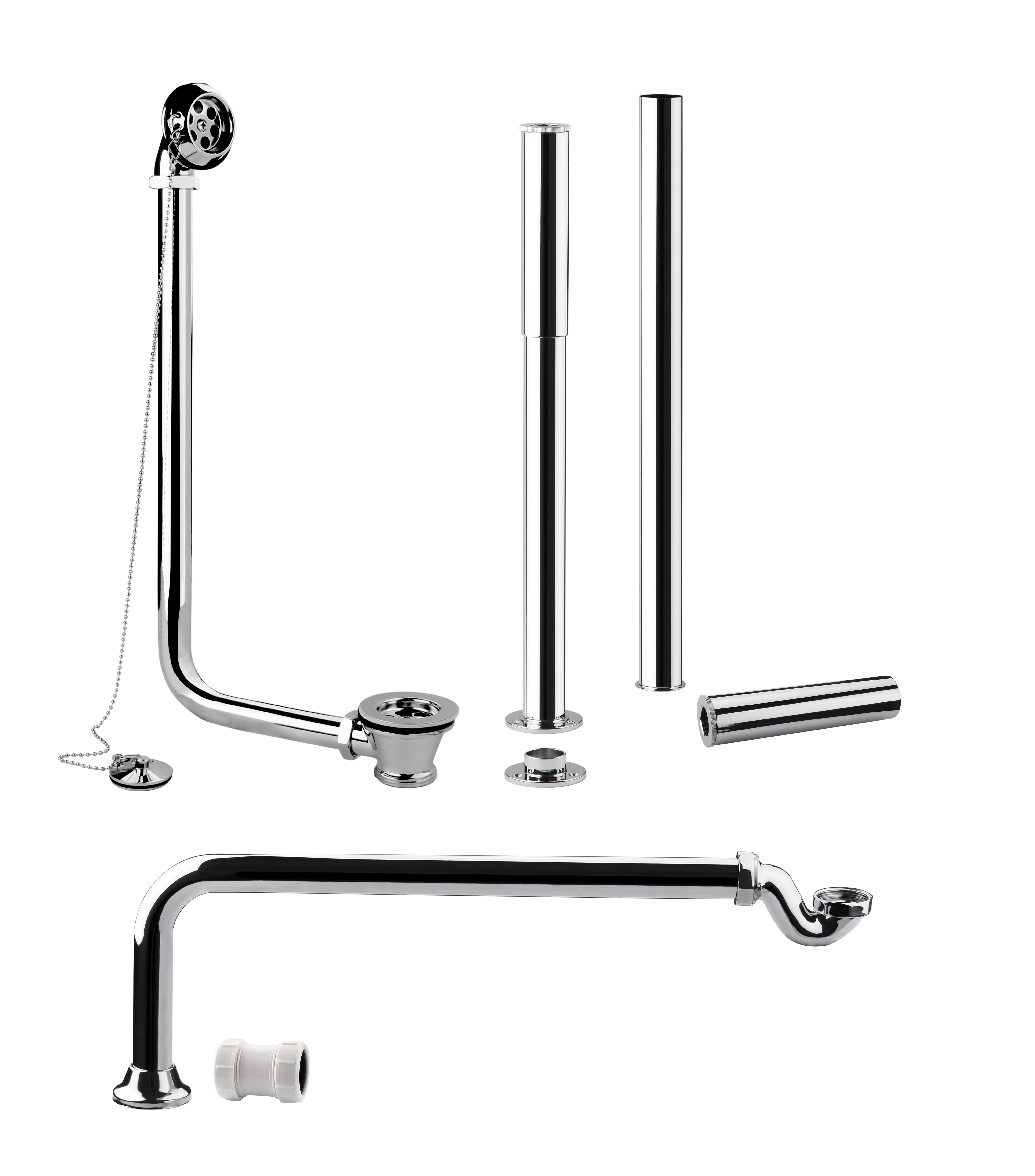 Hudson Reed Nuie Chrome Roll Top Bath Pack EA368