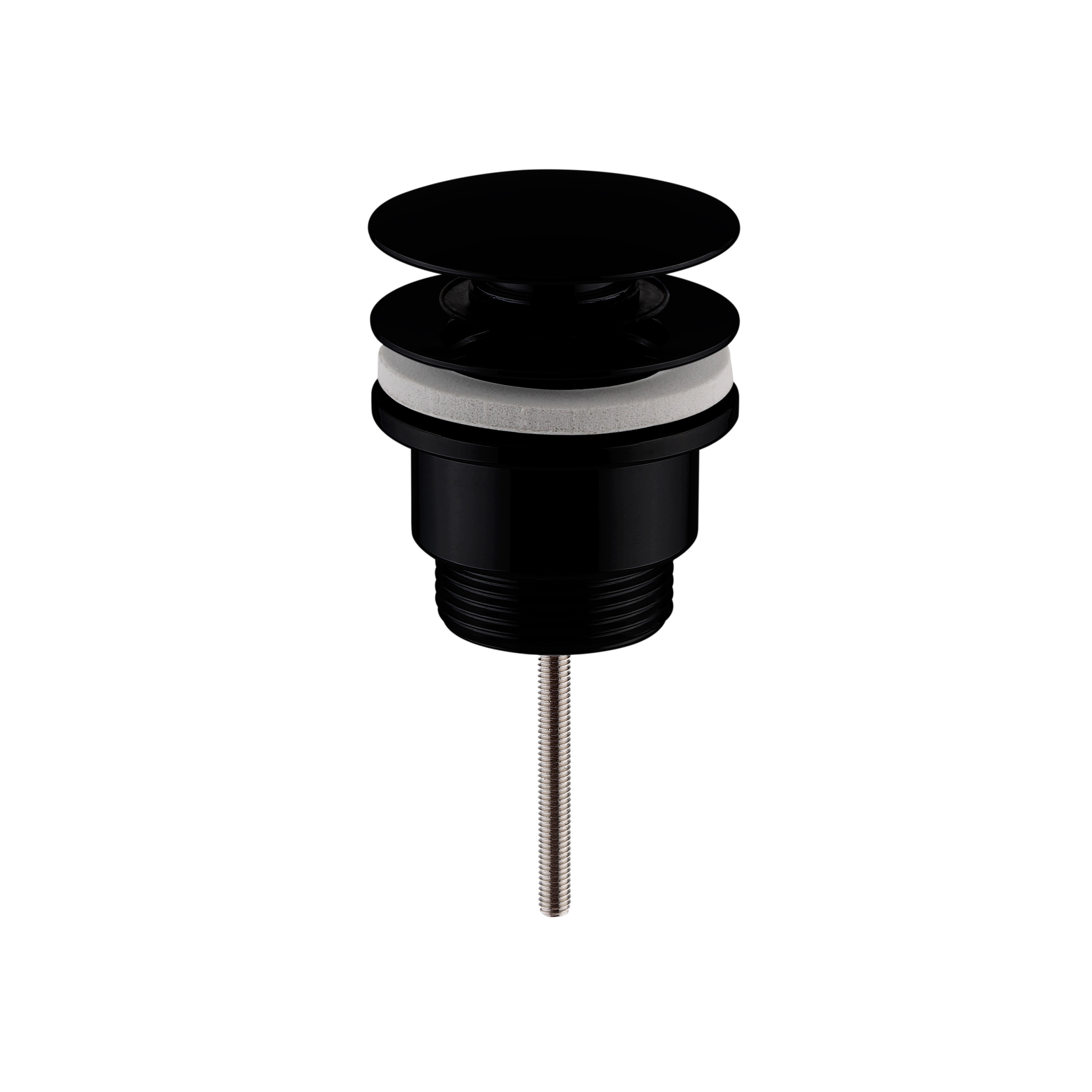 Hudson Reed Nuie Matt Black Universal Push Button Basin Waste Slotted and Un slotted EK410