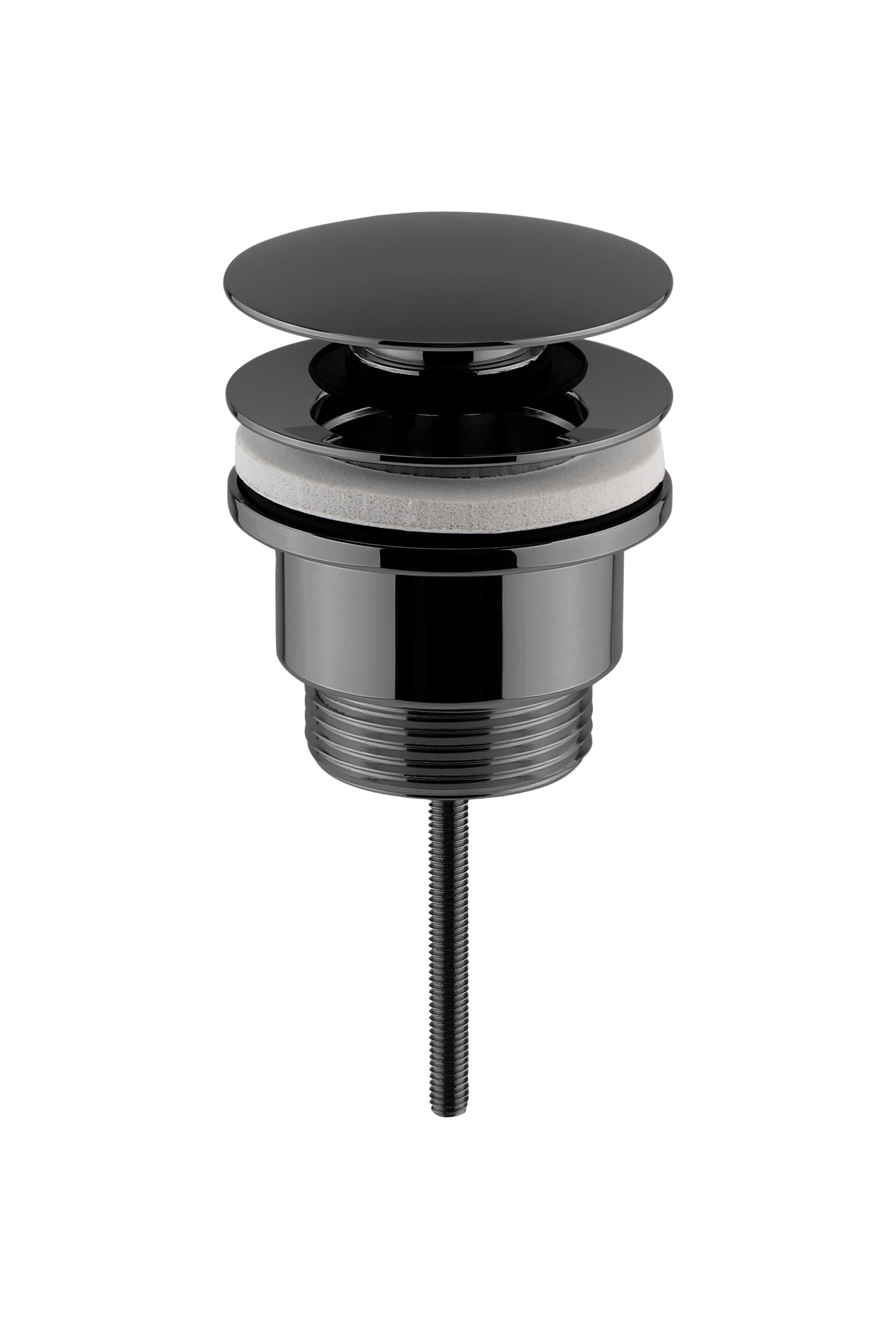 Nuie Brushed Pewter Universal Push Button Basin Waste Slotted and Un slotted EK710