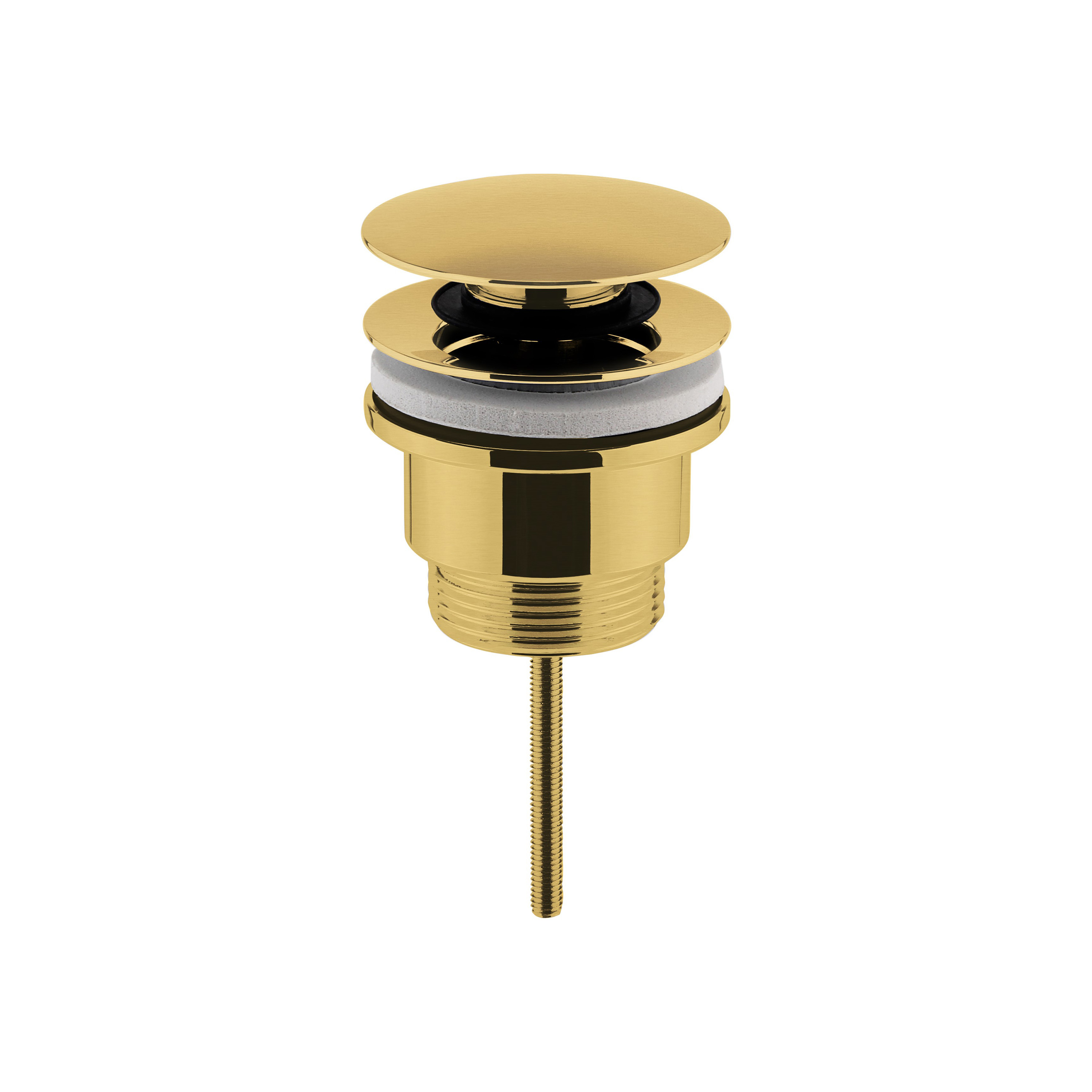 Hudson Reed Nuie Brushed Brass Universal Push Button Basin Waste Slotted and Un slotted EK810