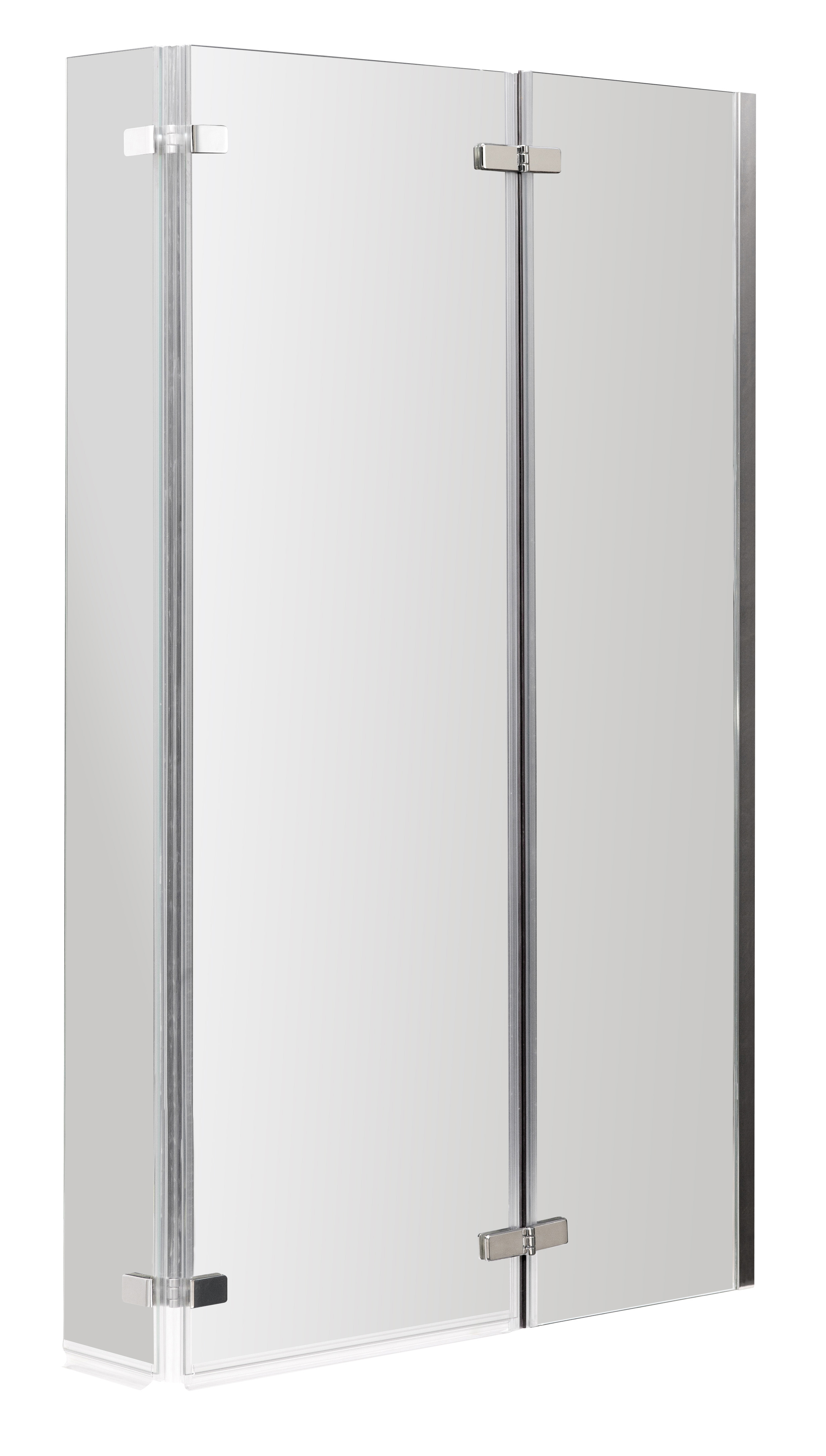 Nuie Chrome L Shaped Hinged Bath Screen ERSBS0