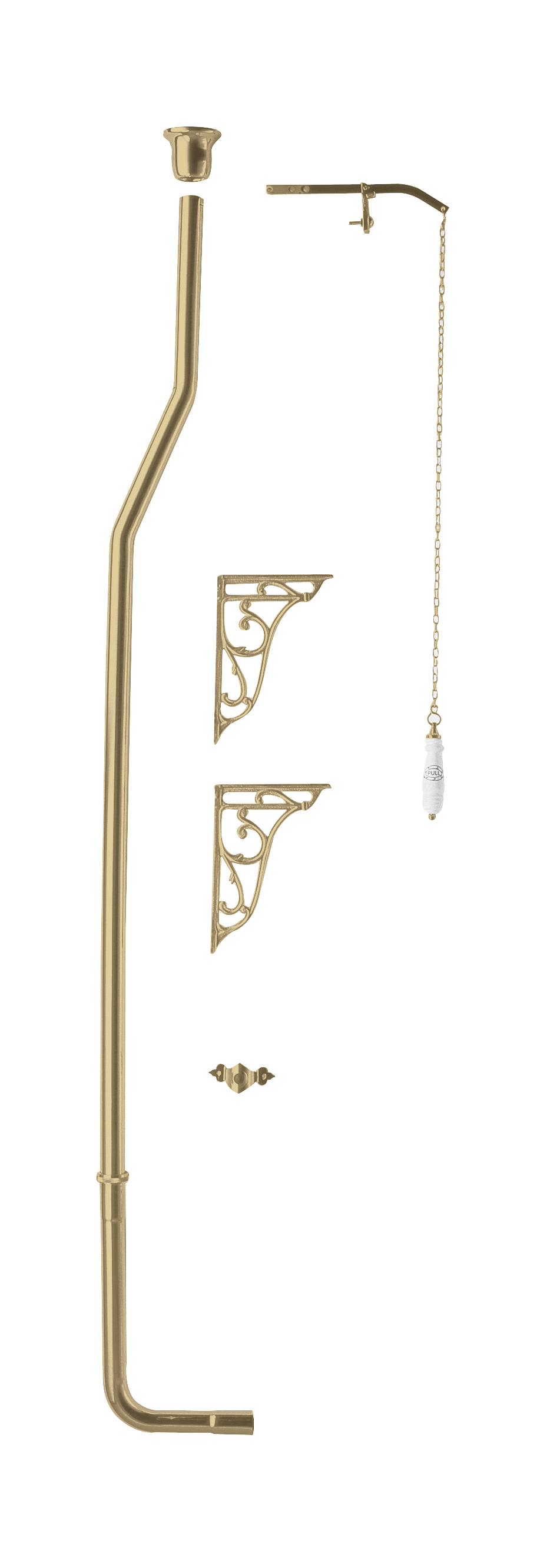 Hudson Reed Brushed Brass High Level Flush Pipe Pack FA813