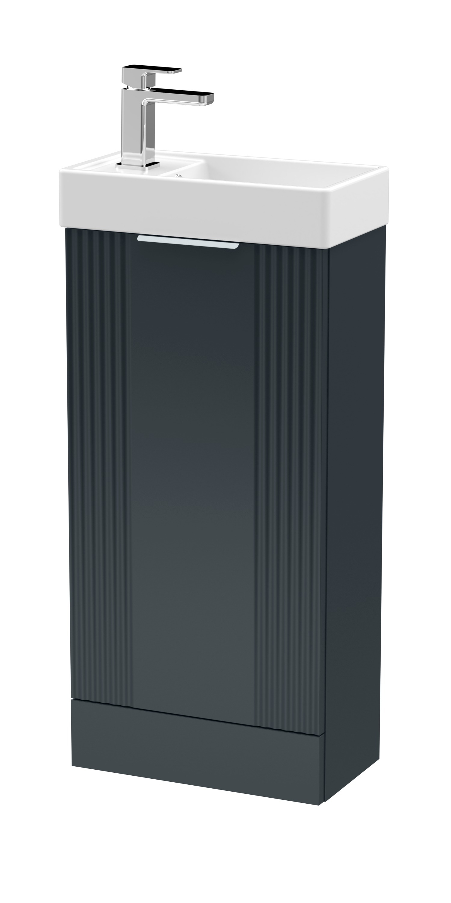 Nuie Deco Compact Soft Black 400mm Floor Standing Vanity Unit and Basin FLT1420