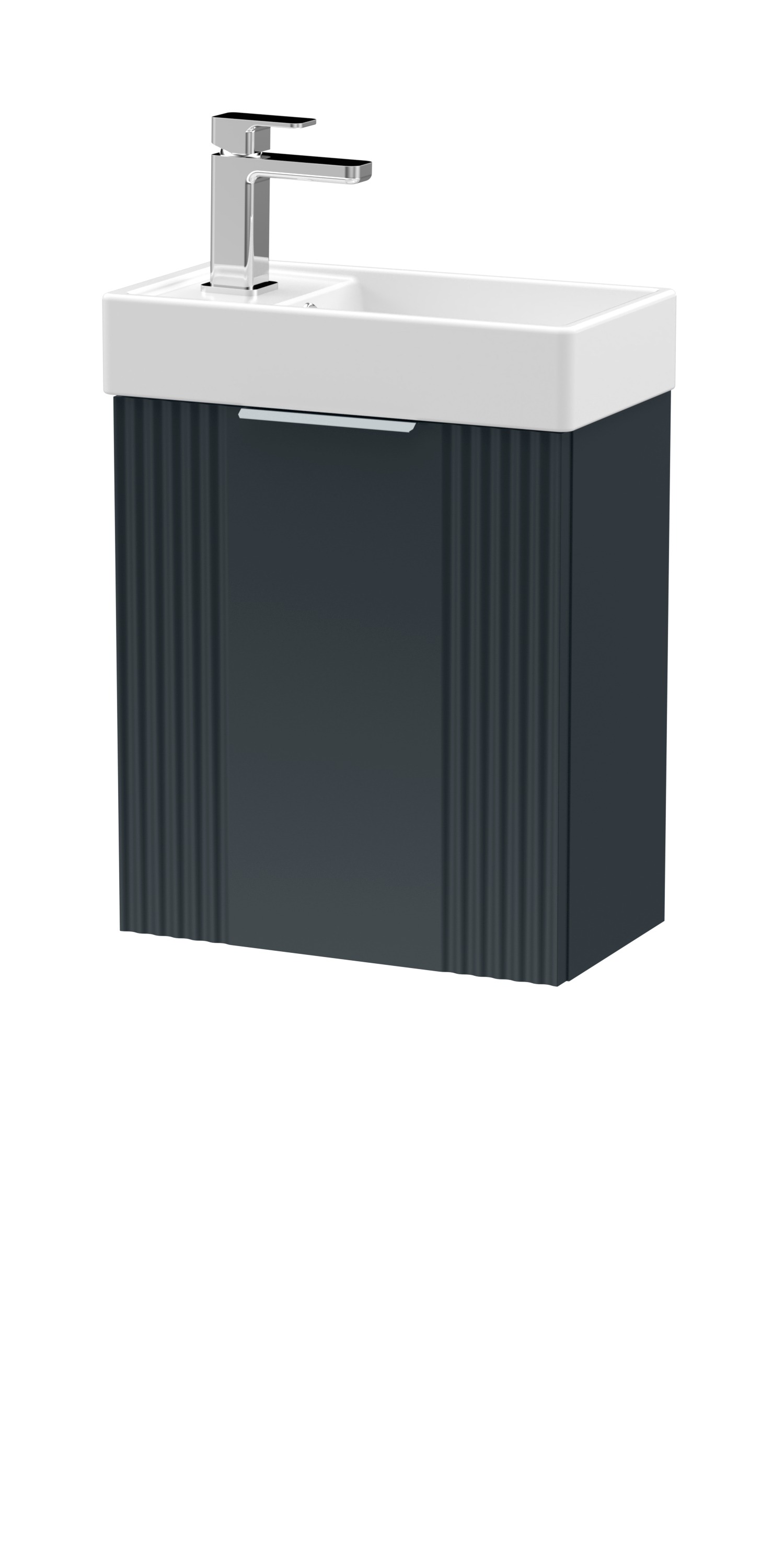 Nuie Deco Compact Soft Black 400mm Wall Hung Vanity Unit and Basin FLT1490
