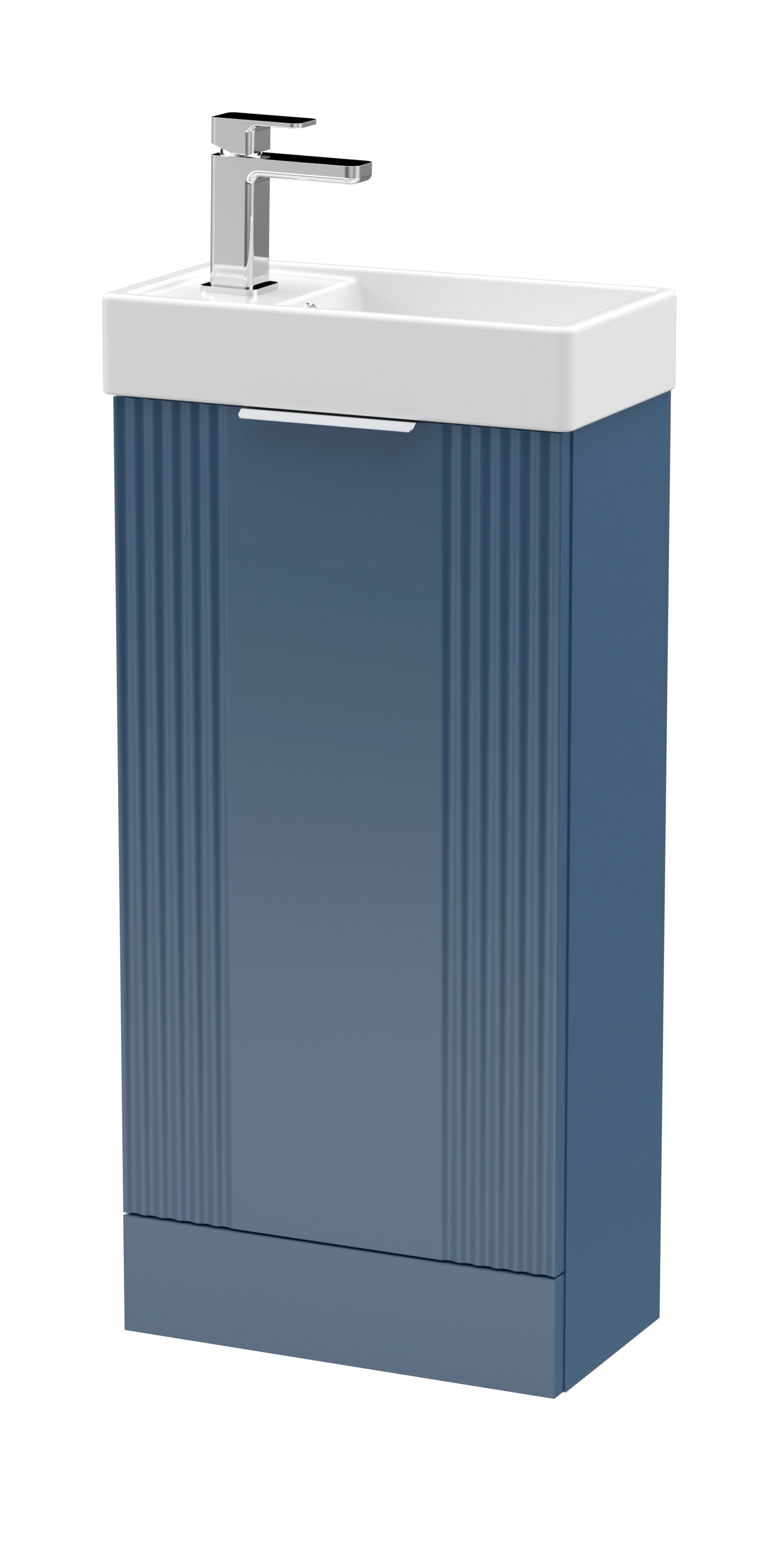 Nuie Deco Compact Satin Blue 400mm Floor Standing Vanity Unit and Basin FLT320